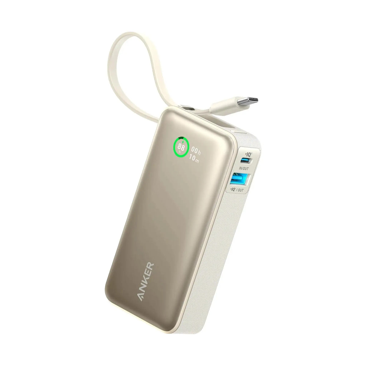 Anker Nano Power Bank 10,000mAh β Built-In USB-C Cable, 30W Output