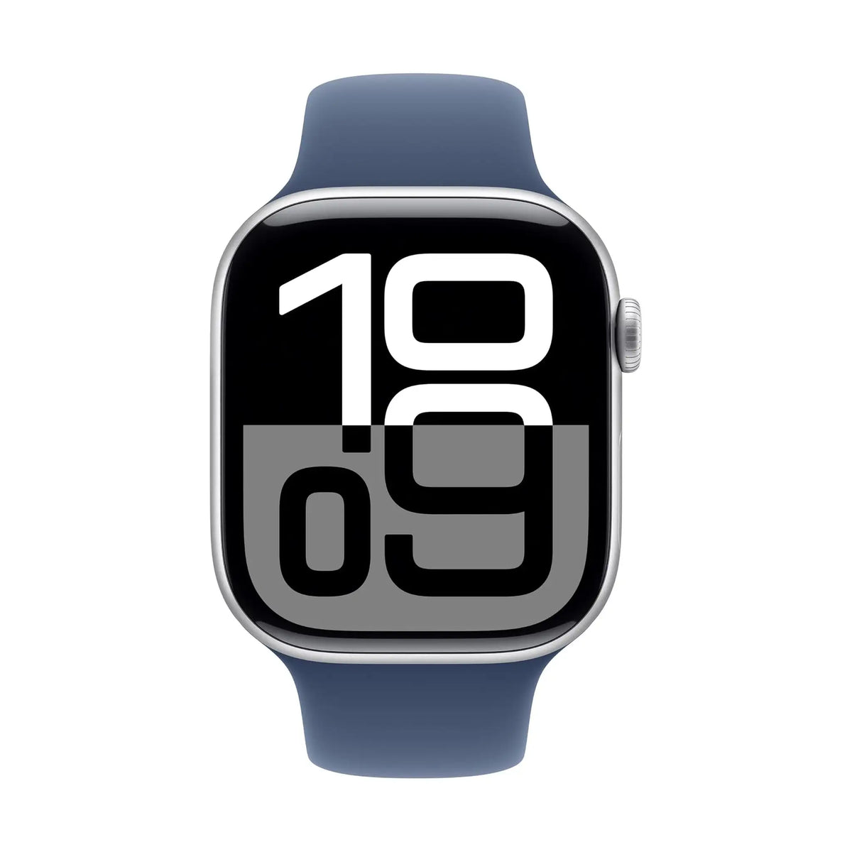 Apple Watch Series 10 46mm Smartwatch – Always-On Retina Display, ECG App, Water Resistant, Silver Aluminum Case with Denim Sport Band M/L