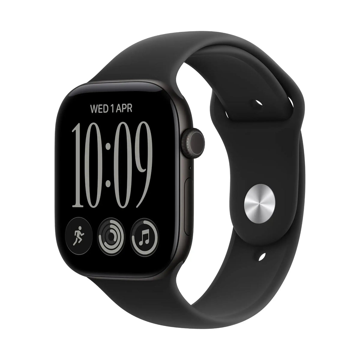 #Color_Black Aluminum, Black Sport Band