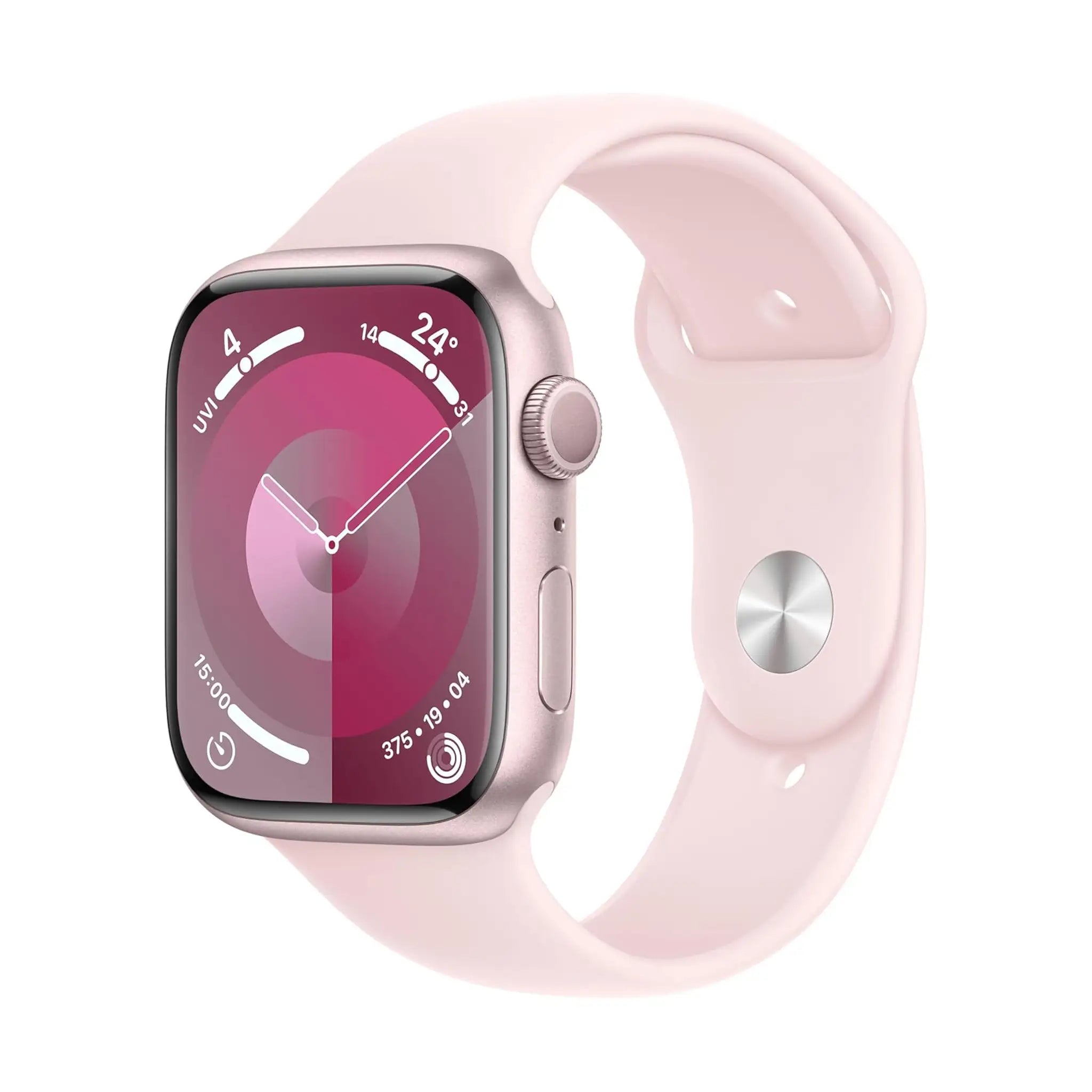 Apple Watch Series 9 (GPS, Renewed) - 41mm, Pink Aluminum, Pink Sport Band - M/L