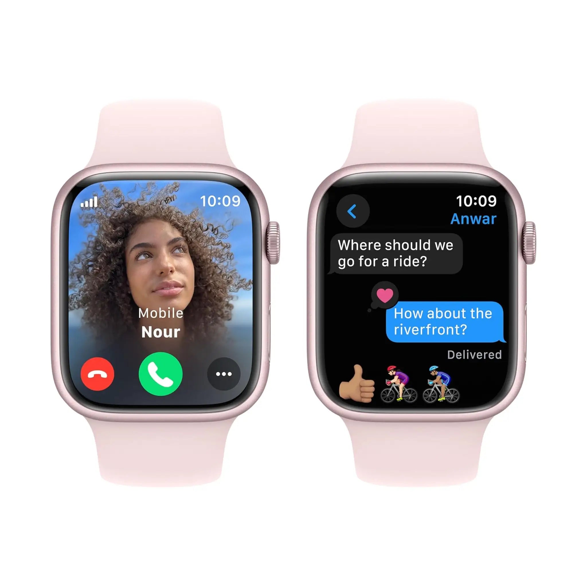 Apple Watch Series 9 (GPS, Renewed) - 41mm, Pink Aluminum, Pink Sport Band - M/L