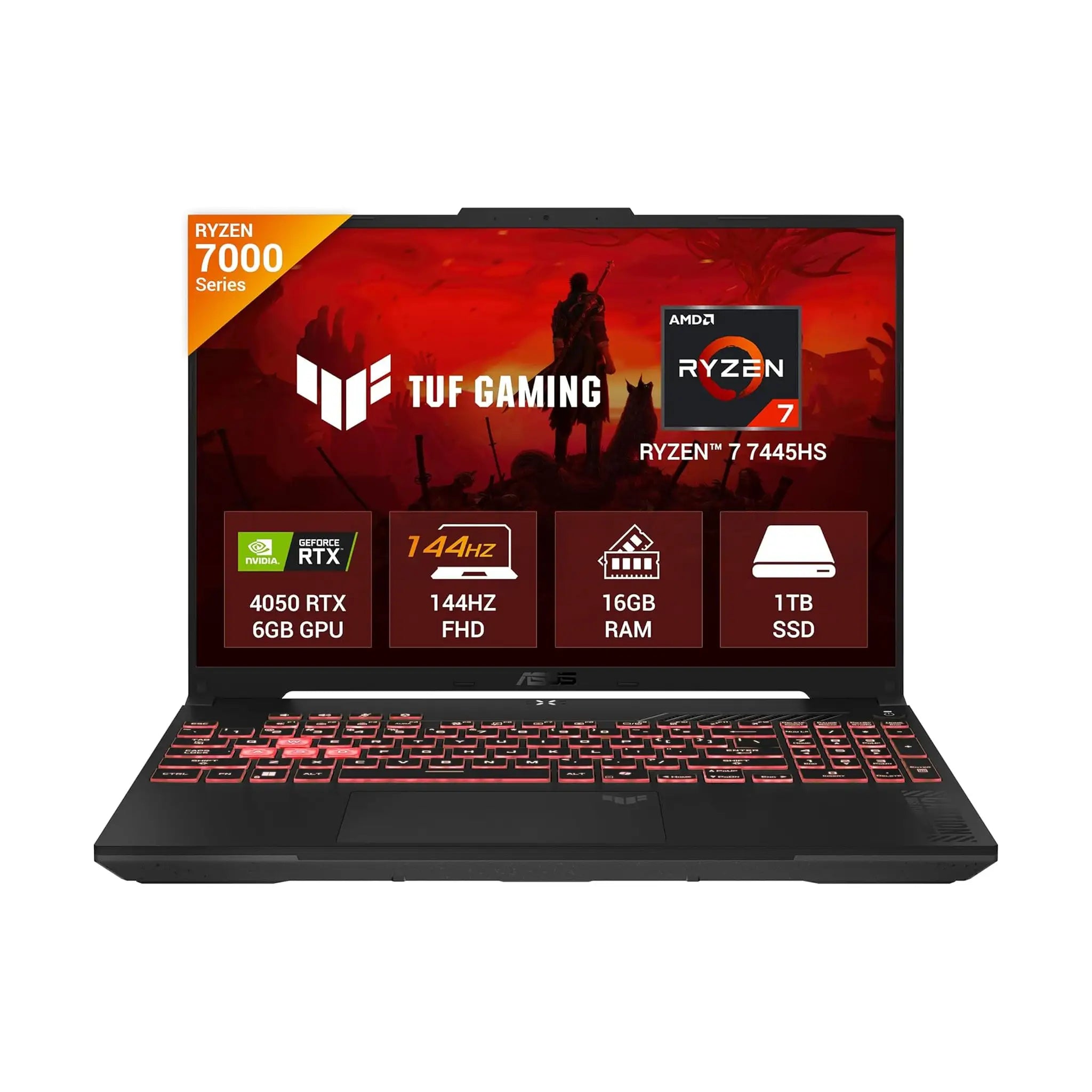 ASUS TUF A16 (2025) Gaming Laptop – 16" FHD+ 144Hz, Ryzen 7 7445HS, GeForce RTX 4050, 16GB RAM, 1TB SSD, Windows 11