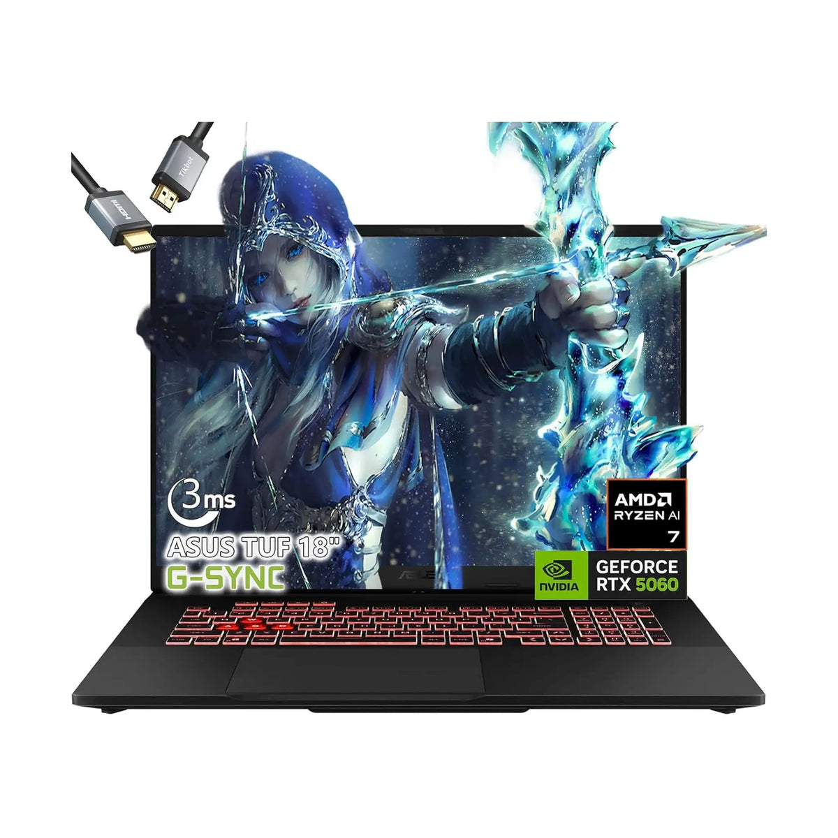 ASUS TUF A18 18" WUXGA Gaming Laptop (2025) – Ryzen 7 260, RTX 5060
