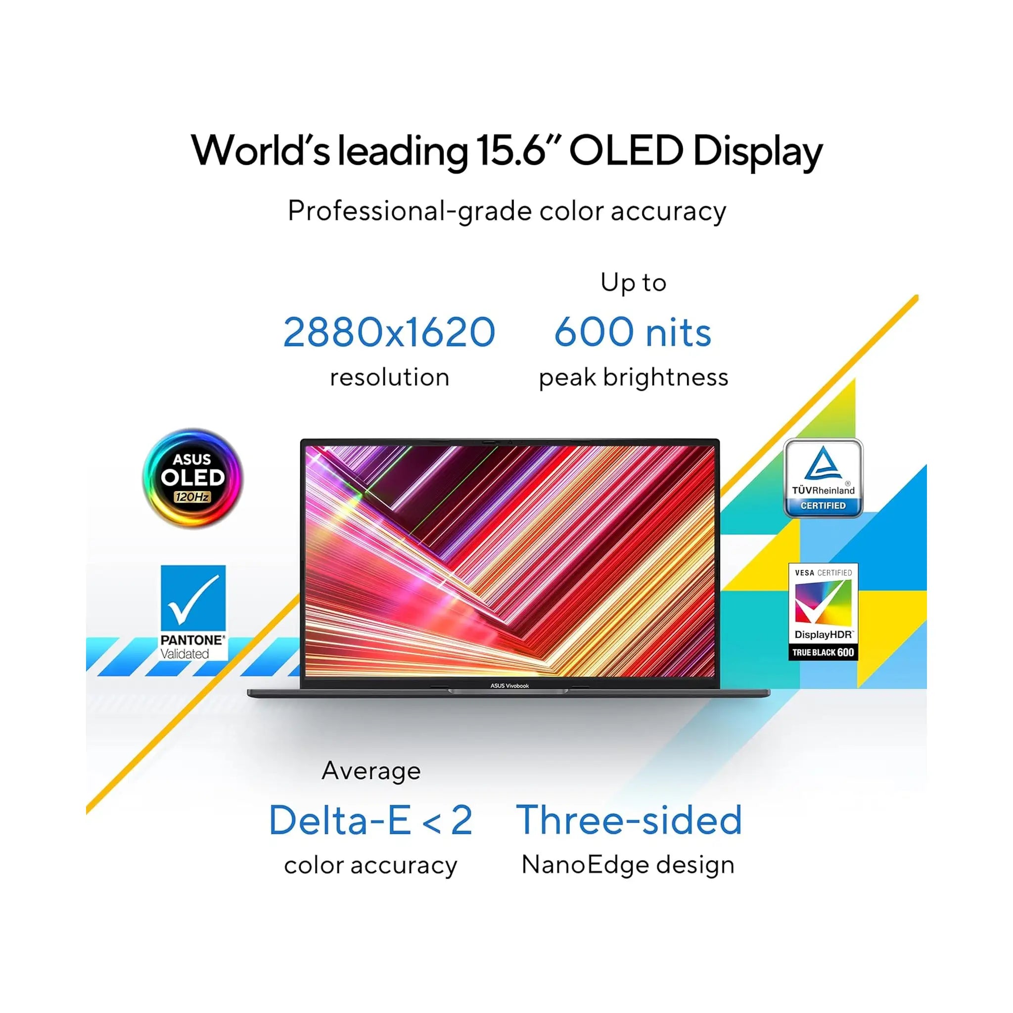 ASUS Vivobook 15 OLED Laptop (2023) – 15.6" 2.8K OLED, Intel Core i9-13900H, 16GB RAM, 1TB SSD, Windows 11