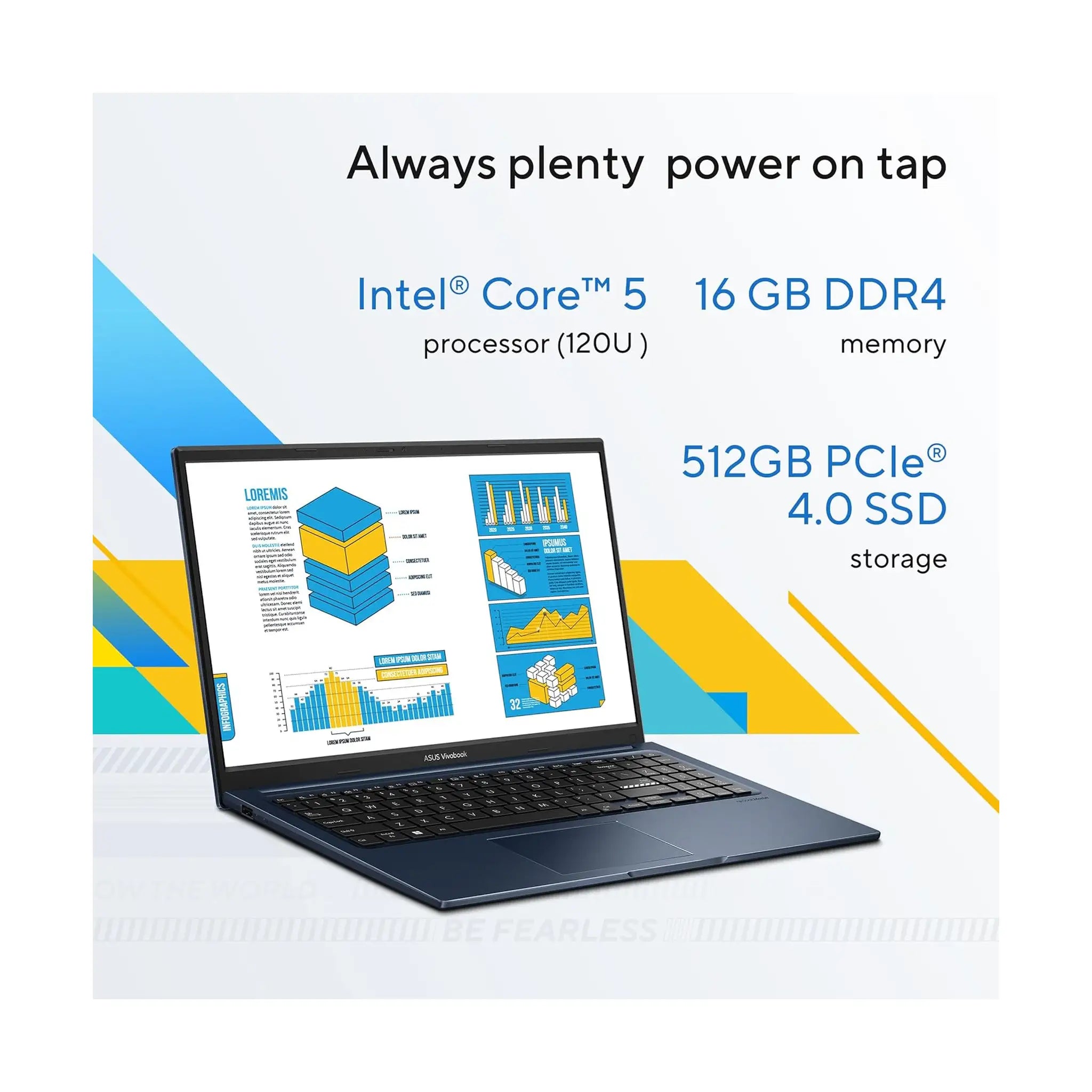 ASUS Vivobook 15 Slim Laptop (2024) – 15.6" FHD, Intel Core 5 120U, 16GB RAM, 512GB SSD, Windows 11