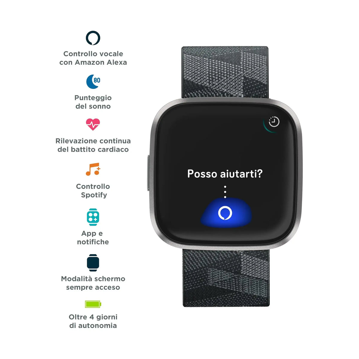 Fitbit Versa 2 Smartwatch - Smoke Woven