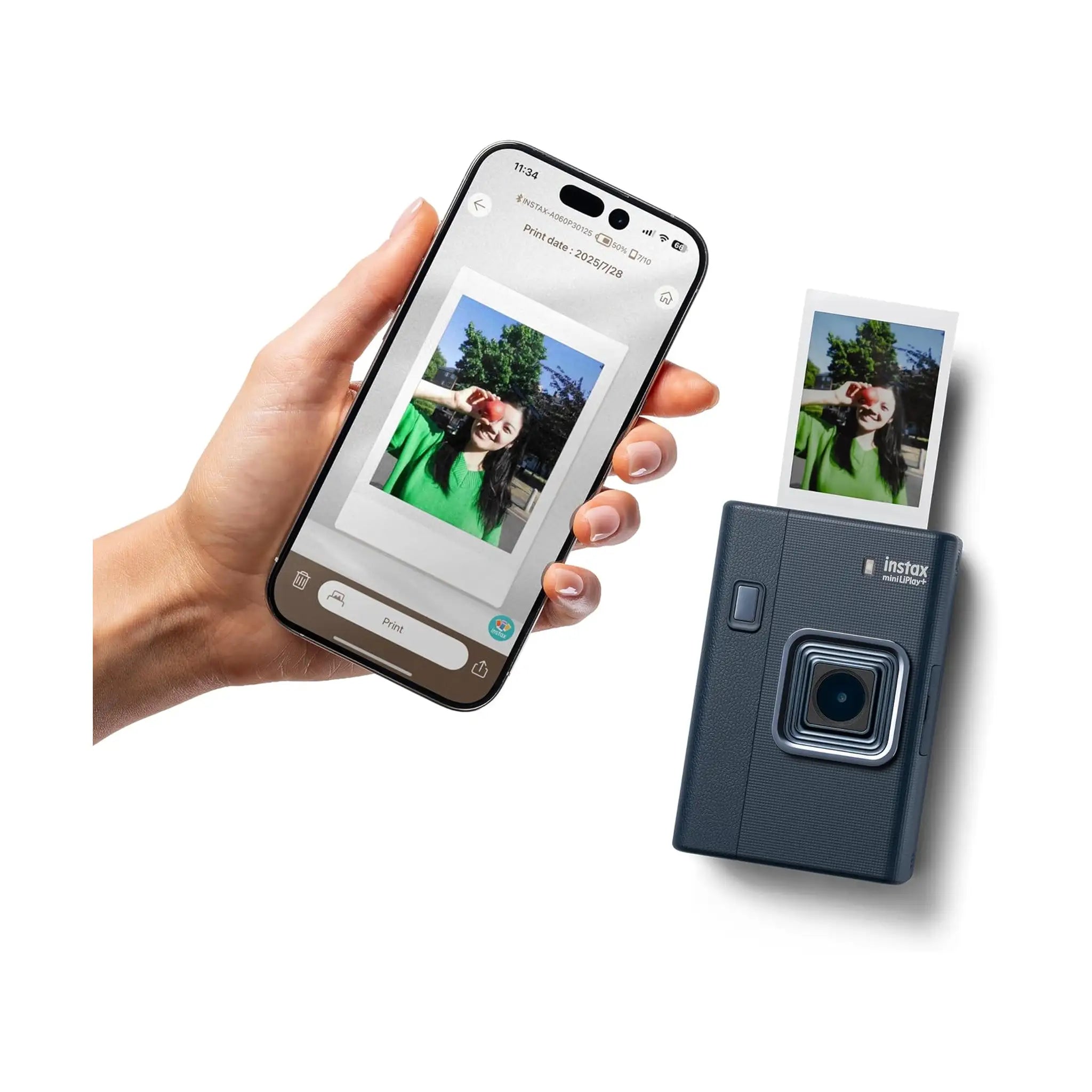 Fujifilm Instax Mini LiPlay+ Hybrid Instant Camera – Midnight Blue