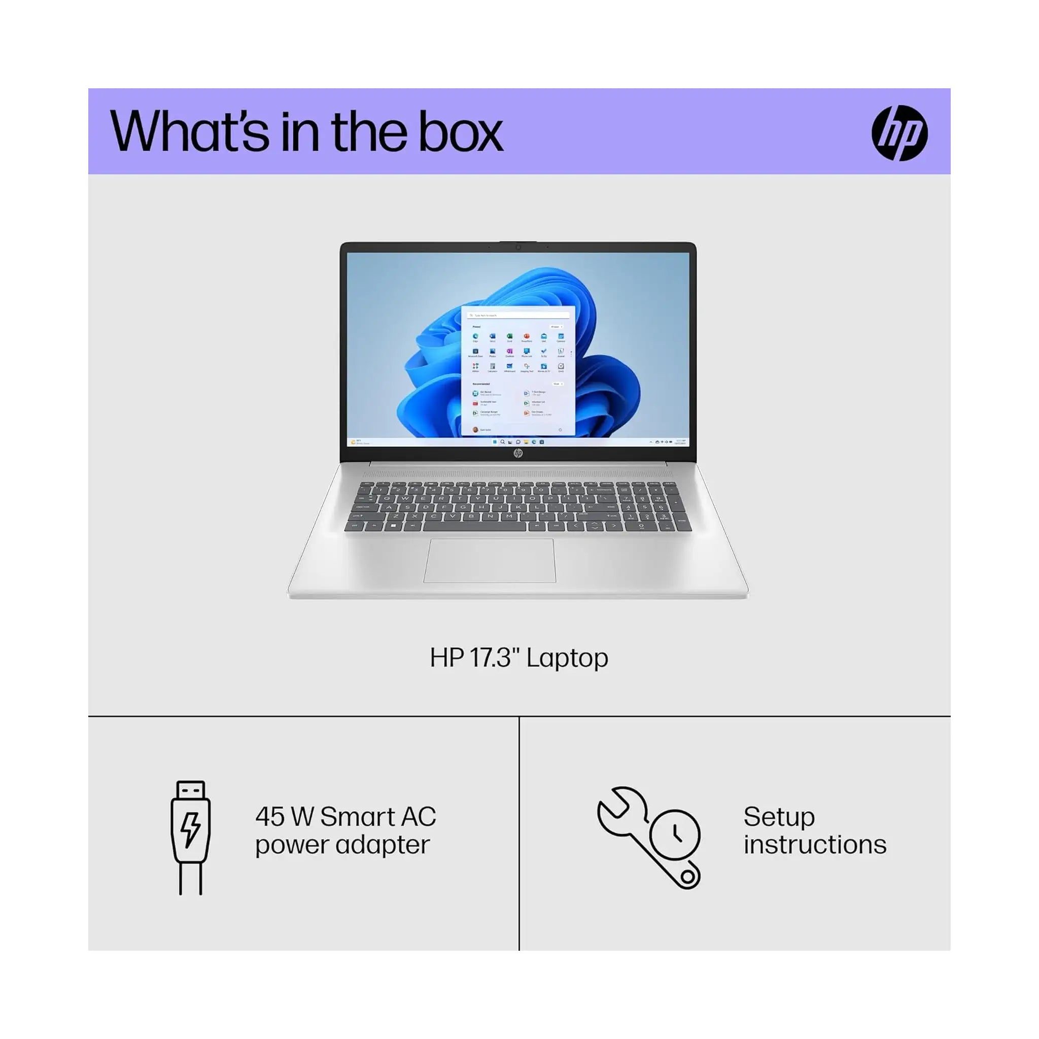 HP 17.3" Laptop – FHD, Intel Core 5 120U, 16GB RAM, 512GB SSD, Windows 11