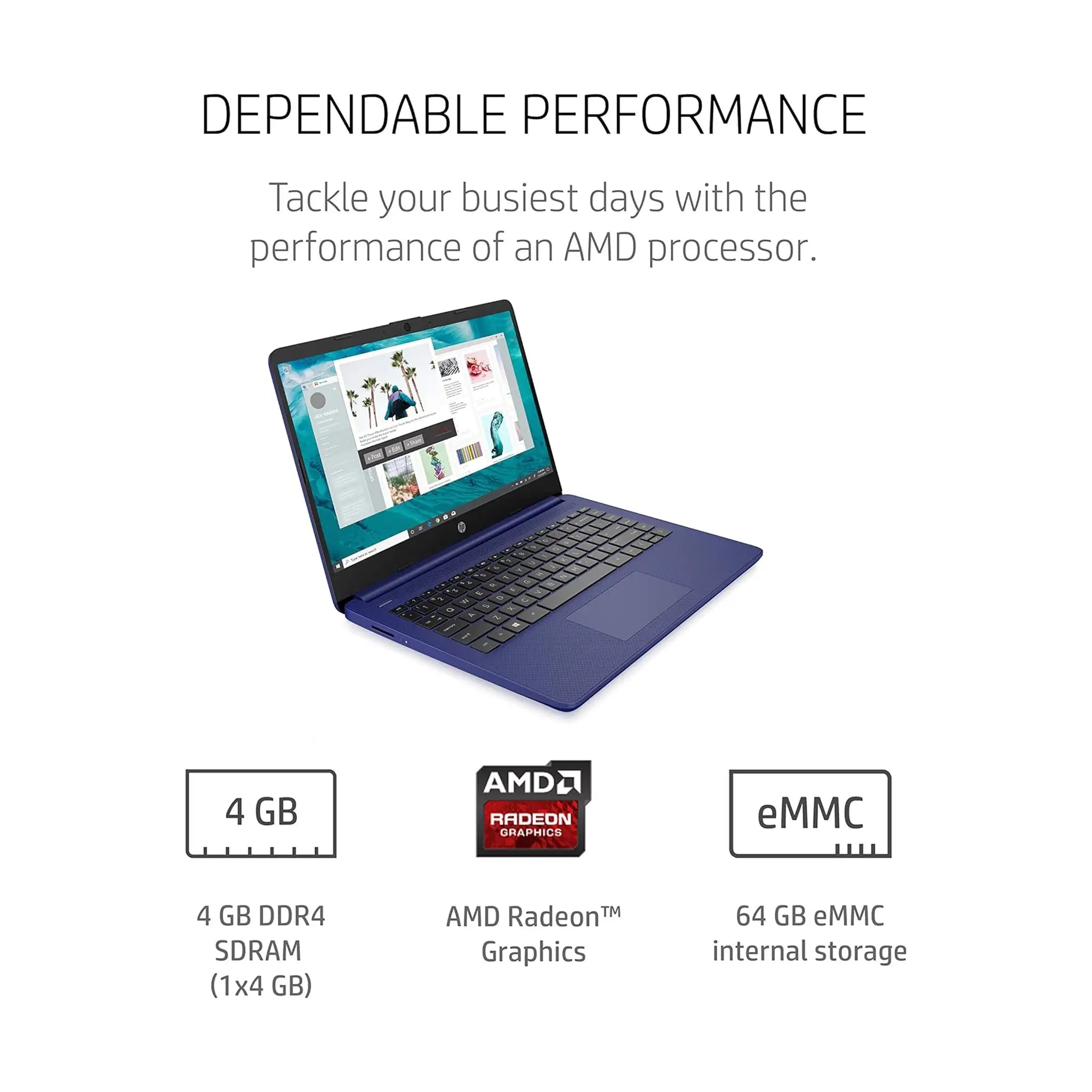 HP Laptop 14 - 14" HD Touchscreen, AMD 3020e Proessor