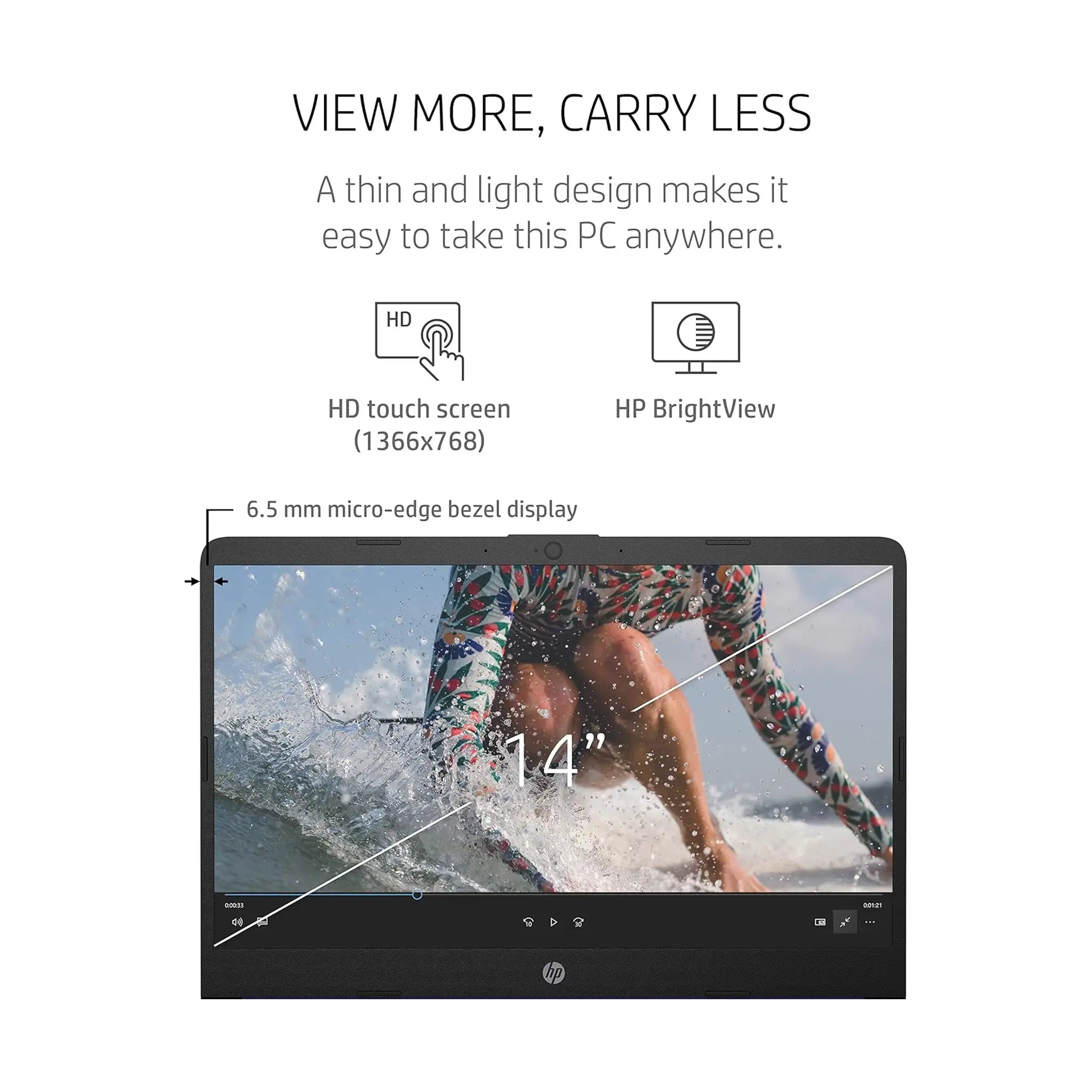 HP Laptop 14 - 14" HD Touchscreen, AMD 3020e Proessor