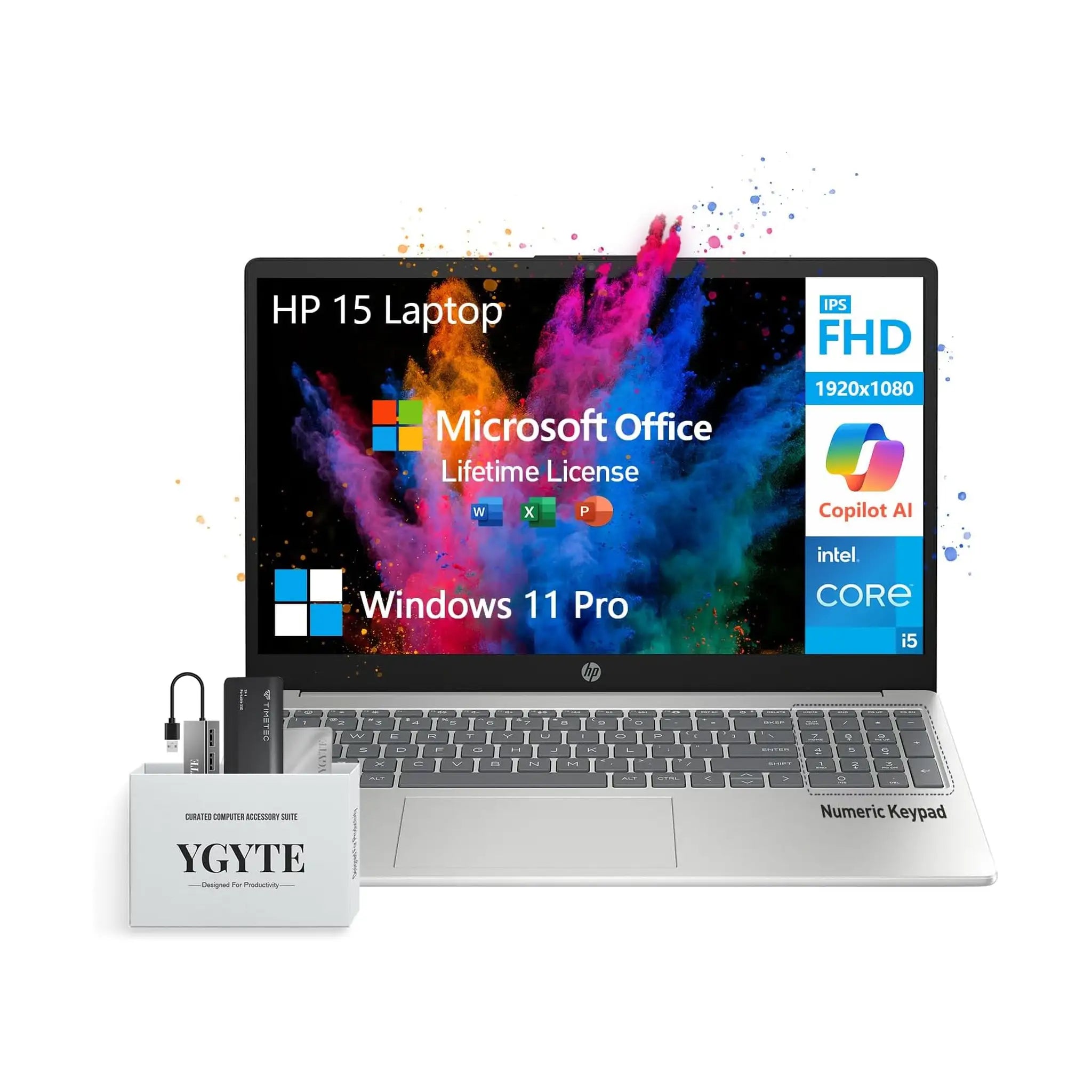 HP 15.6" Laptop (2025) – FHD, Intel Core i5, 32GB RAM, 1.5TB SSD, Windows 11 Pro