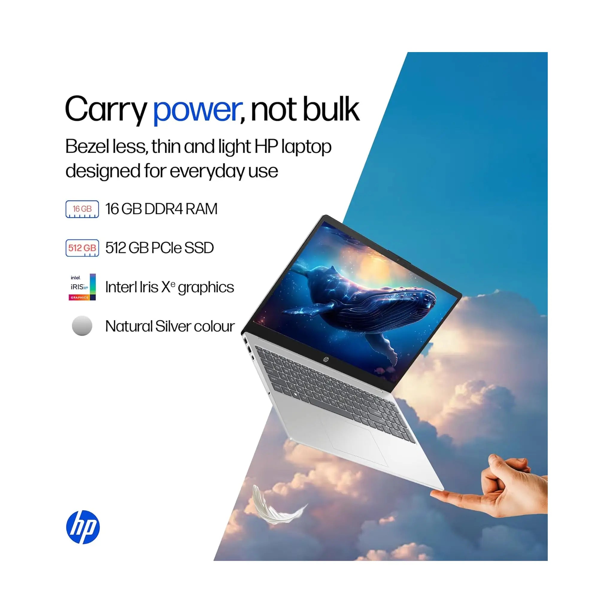 HP 15-fd Laptop (2024) – 15.6" FHD Display, Intel Core i5-1334U, 16GB DDR4, 512GB SSD, Windows 11, Silver