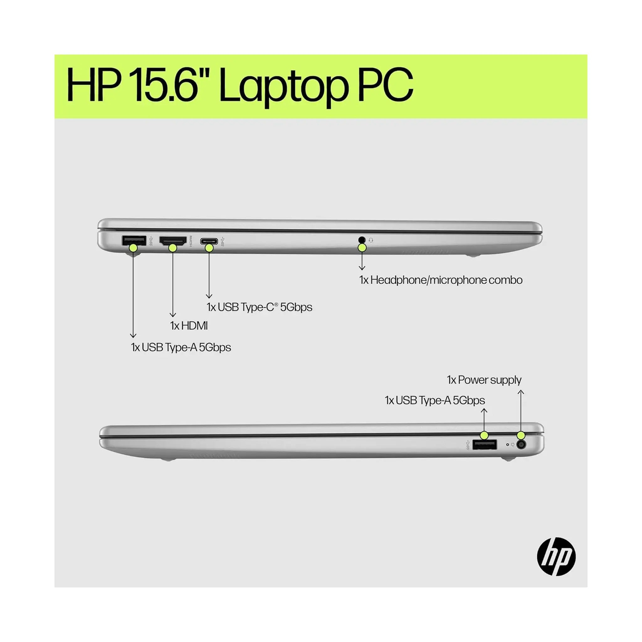 HP Laptop 15-fd Series (2024) – 15.6" FHD, Intel Core i5/i7, Windows 11 Home, Natural Silver