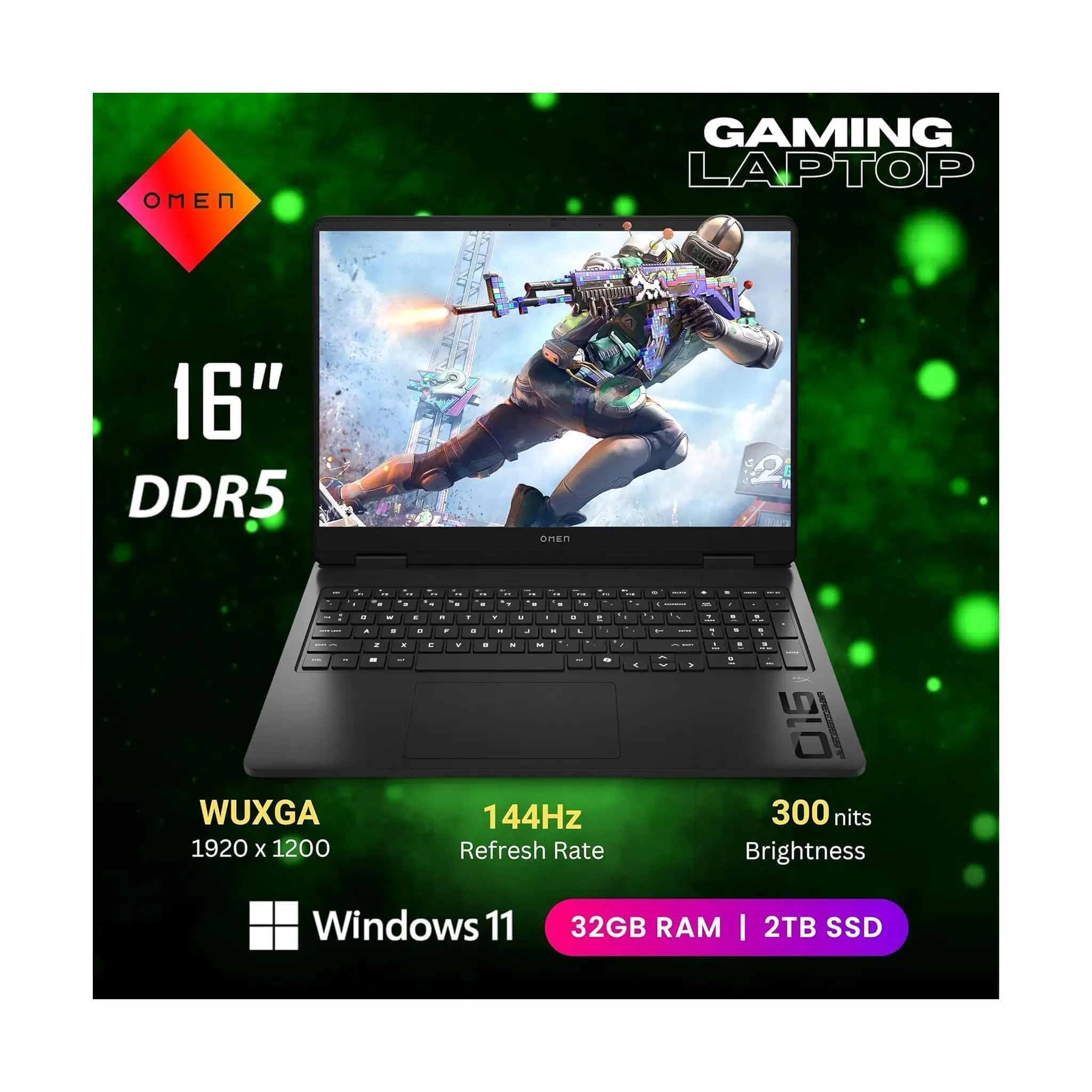 HP OMEN 16 Gaming (2025) Laptop – 16" FHD 144Hz, AMD Ryzen 9 8940HX, RTX 5060, 16GB RAM, 512GB SSD, Windows 11
