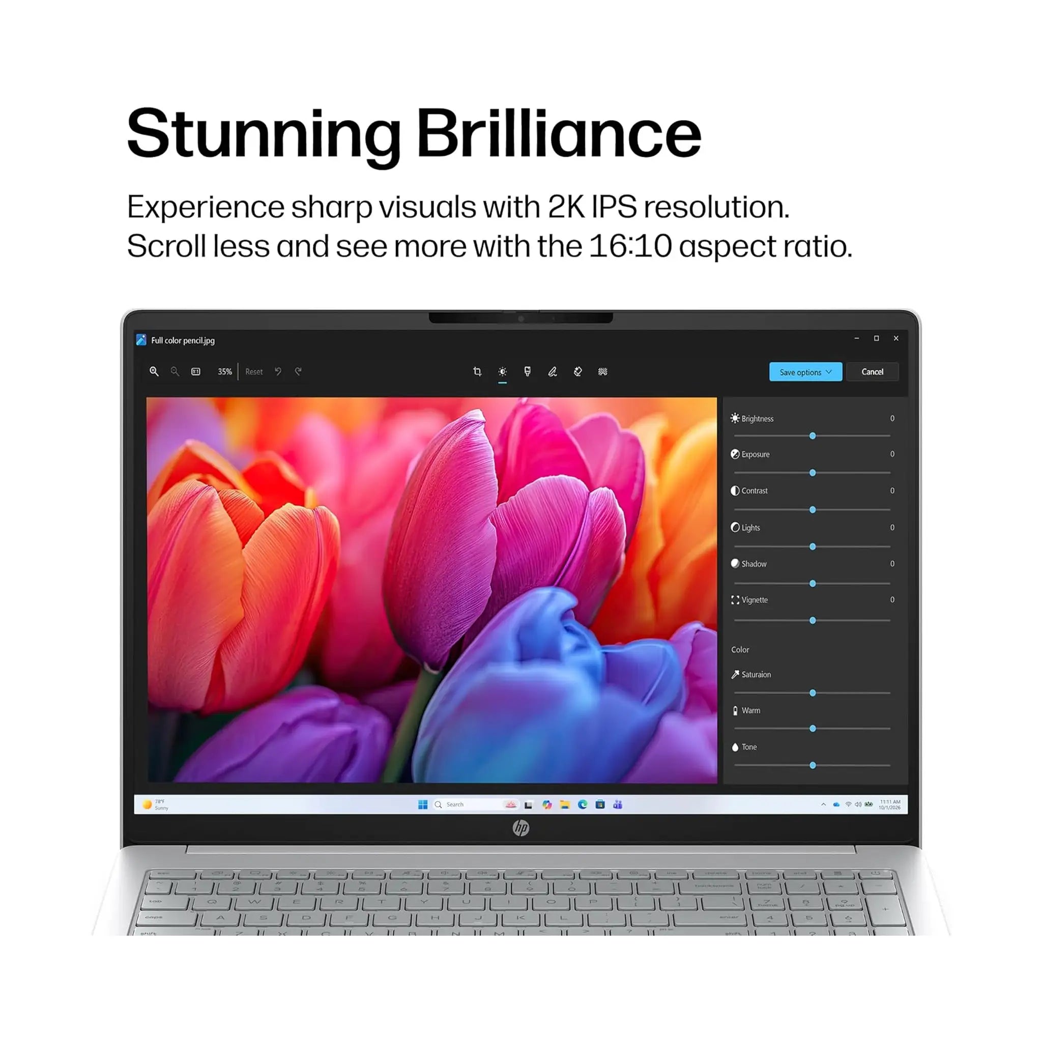 HP OmniBook 3 (2025) Laptop – 16" 2K Touch, AMD Ryzen 5 40, 16GB RAM, 256GB SSD, Radeon 610M, Windows 11 Home, Glacier Silver
