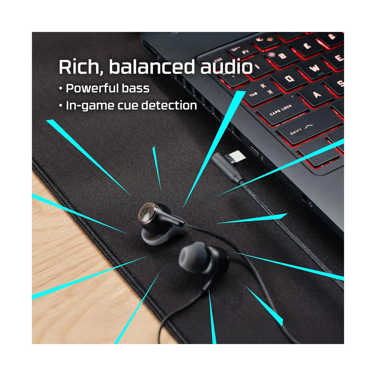 HyperX Cloud Earbuds III S Wired Gaming Earbuds – USB-C, 14mm Drivers, Surround Sound, Inline Mic & Controls, Black