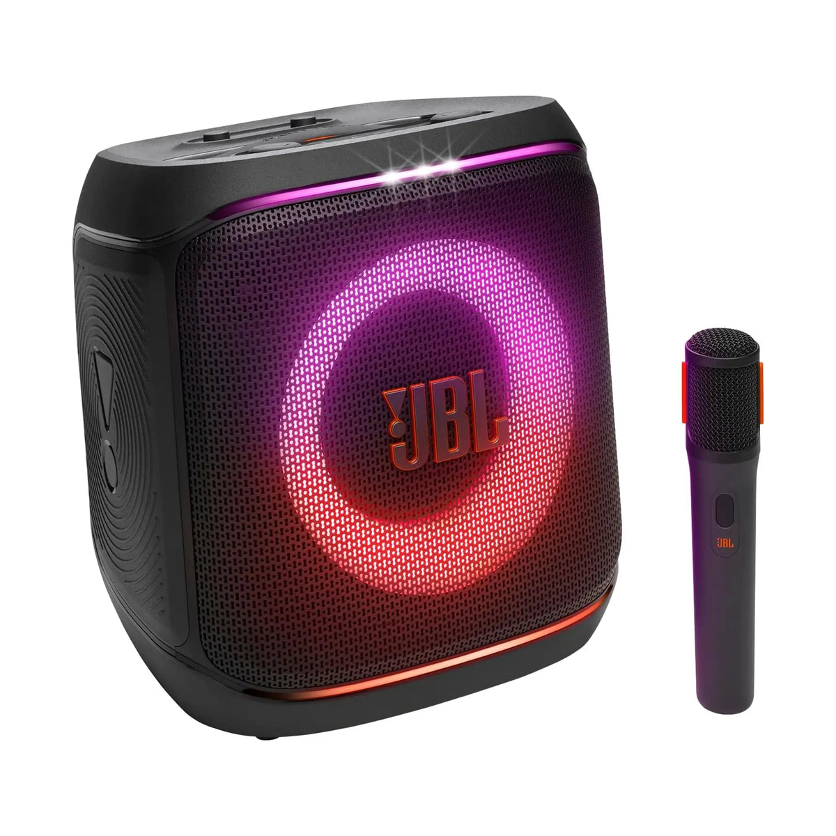 JBL PartyBox Encore 2 Portable Party Speaker – Wireless Mic, AI Sound Boost, Dynamic Lights, Auracast, Karaoke & Guitar Input, IPX4, Up to 15H Playtime, Black