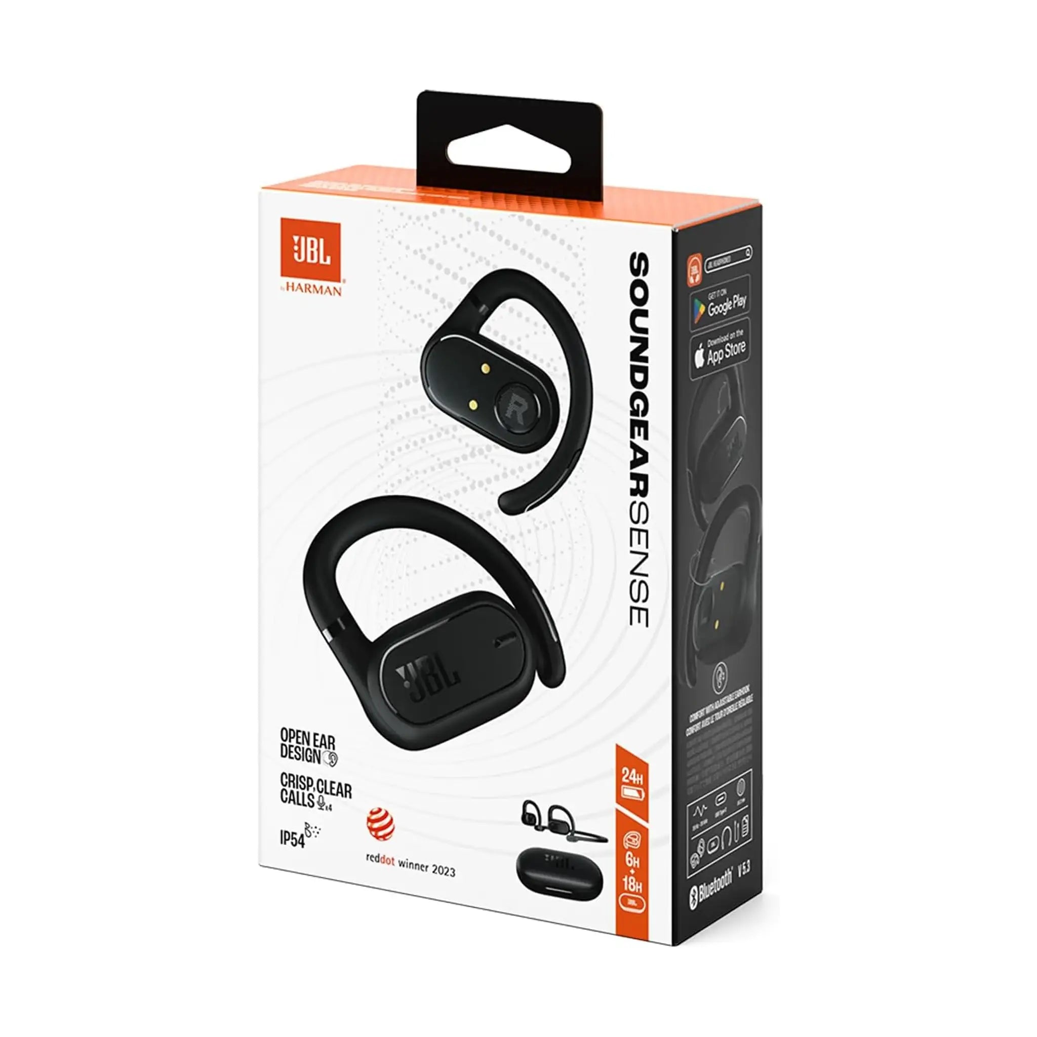 JBL Soundgear Sense Wireless Open-Ear Bluetooth Headphones, Waterproof - Black