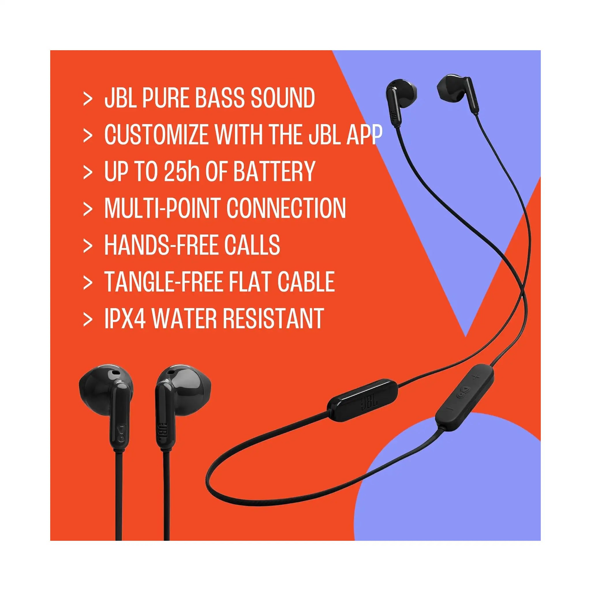 JBL Tune 235BT Wireless Earbuds – Pure Bass Sound, 25H Battery, Google Fast Pair, IPX4 - White