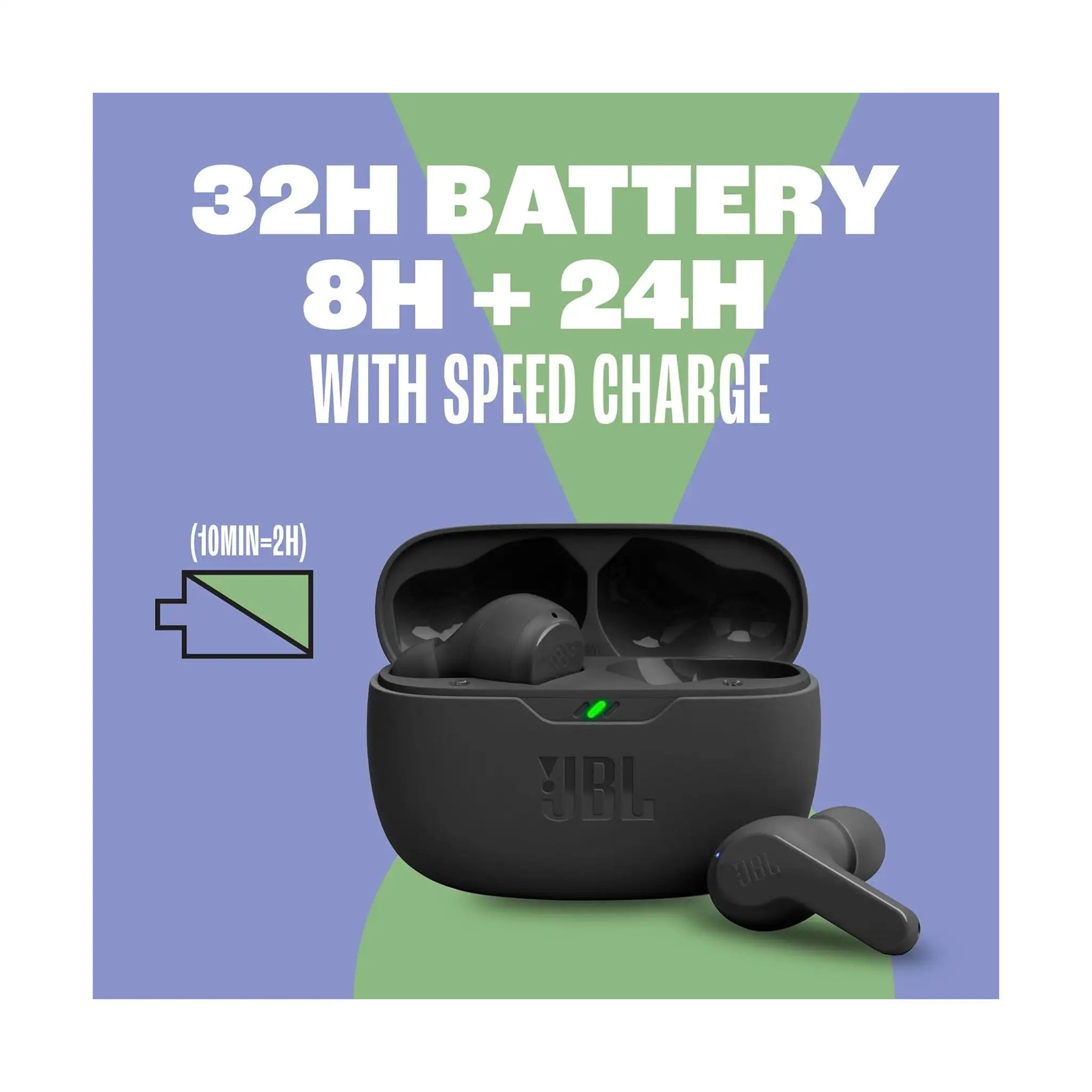 JBL Vibe Beam - True Wireless JBL Deep Bass Sound Earbuds - Blue