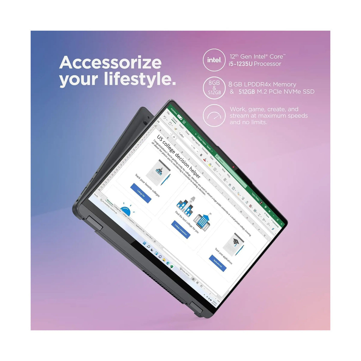 Lenovo IdeaPad Flex 5i 14" 2-in-1 Laptop (2022) – FHD IPS Touch, Intel Core i5-1235U, 8GB RAM, 512GB SSD, Windows 11