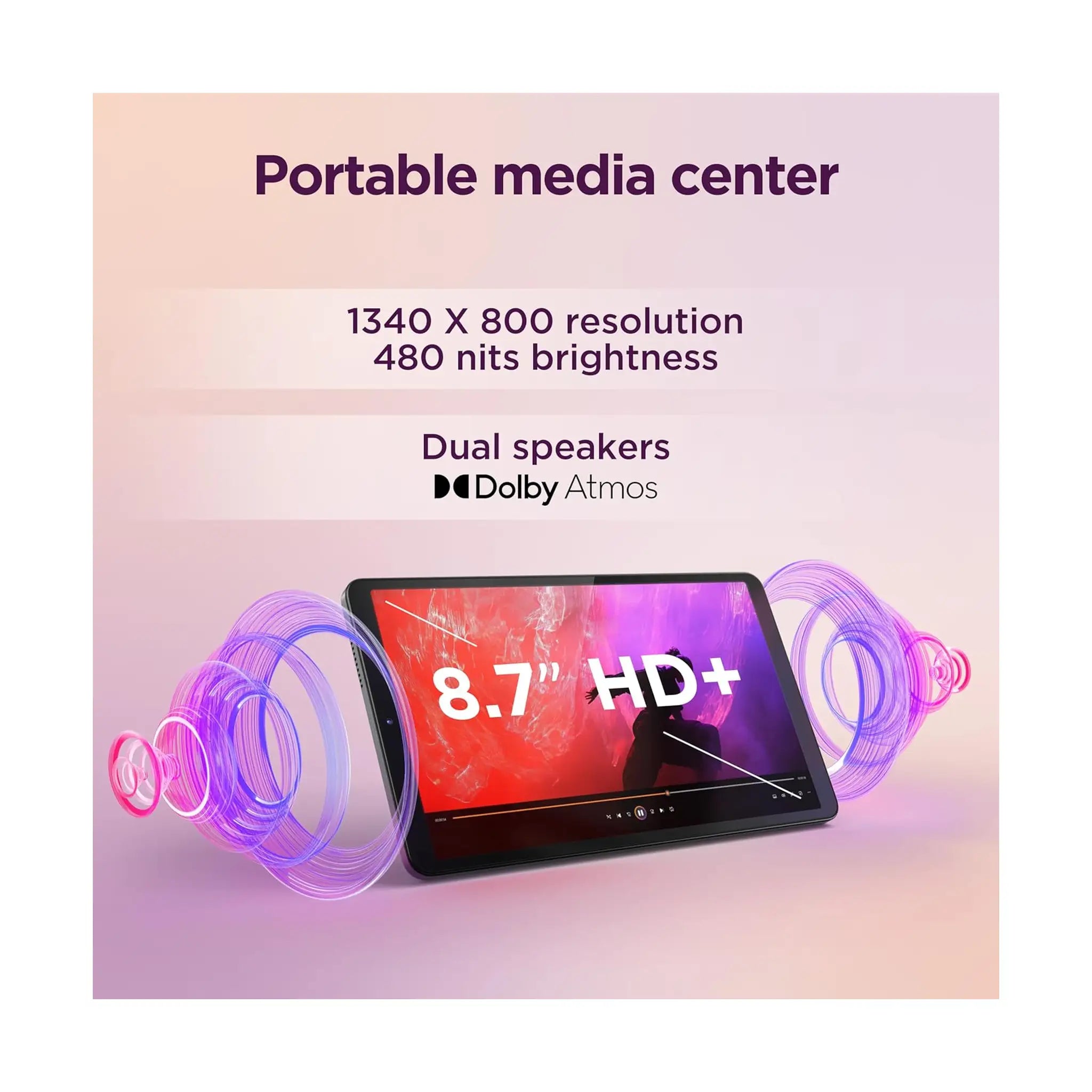 Lenovo Tab One 8.7" Tablet – HD Display, MediaTek Helio G85, 4GB RAM, 64–128GB Storage, 4G LTE, Android 14