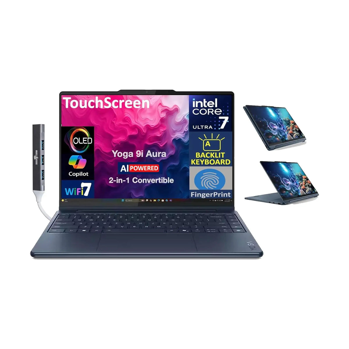 Lenovo Yoga 9i Aura Edition 2-in-1 Laptop (2025) – 14" 2.8K OLED Touch, Intel Core Ultra 7 258V, 32GB RAM, 1TB SSD, Windows 11 Pro