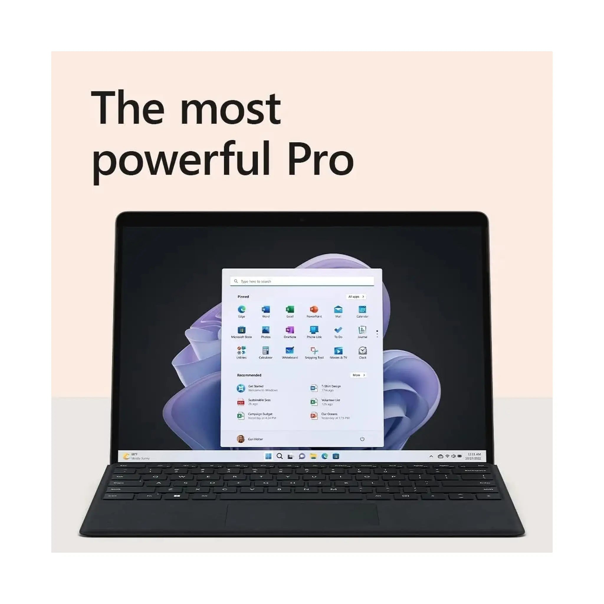 Microsoft Surface Pro 9 5G, 8GB RAM, 256GB SSD - Platinum