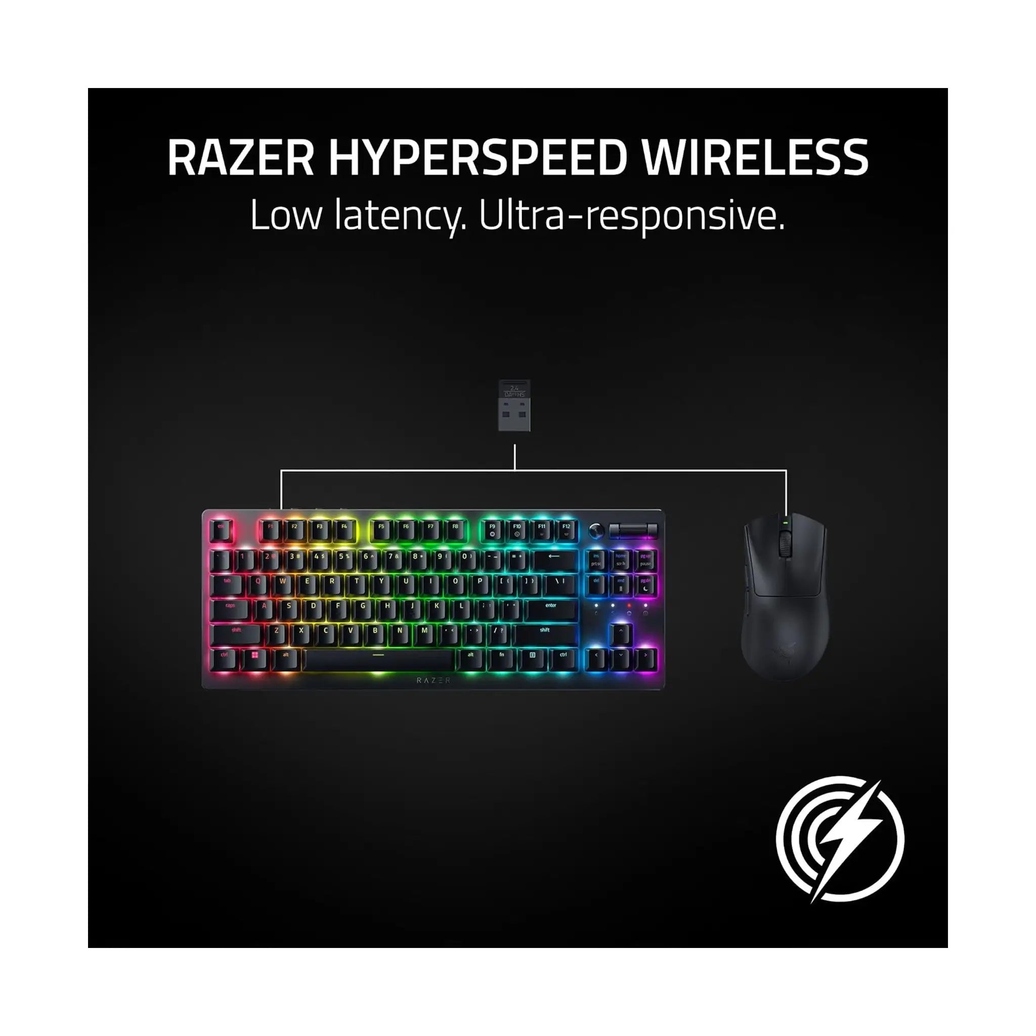 Razer DeathAdder V3 HyperSpeed Wireless Gaming Mouse – 26K DPI, Gen-3 Switches, Black