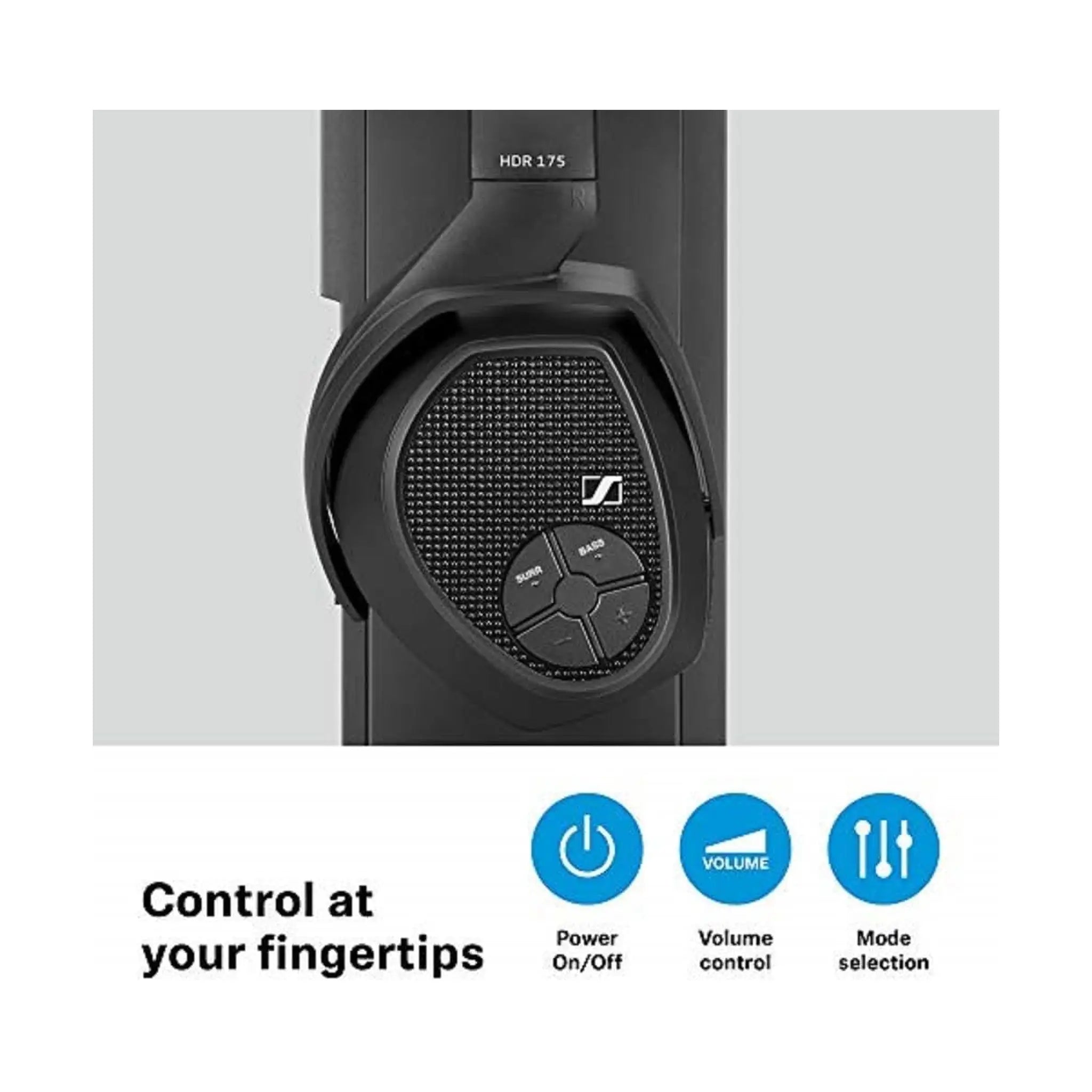 Sennheiser RS 175-U Digital Wireless TV Headphones Series, with Transmitter - Black