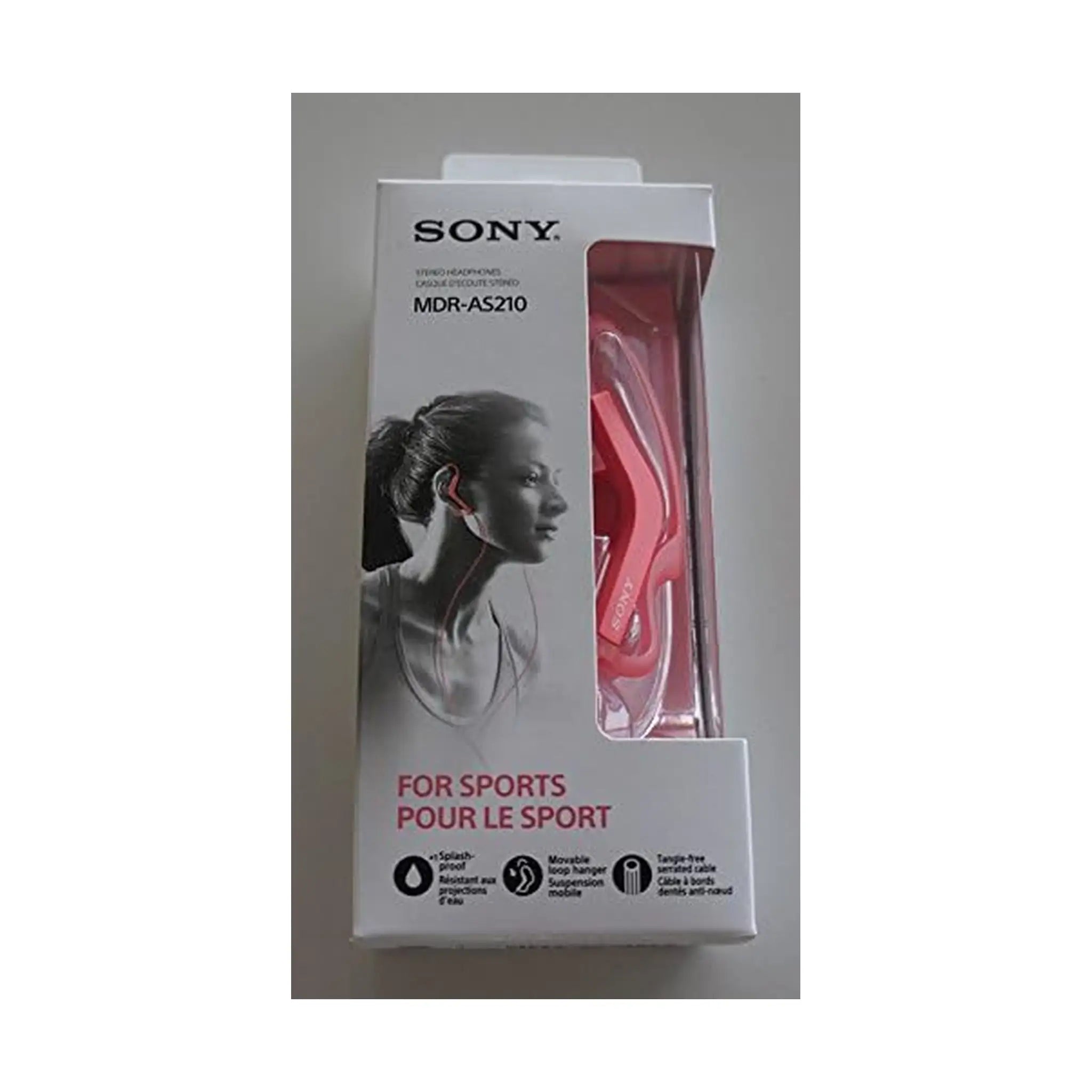 Sony MDR-AS210 Sports In-Ear Splashproof Headphones - Pink