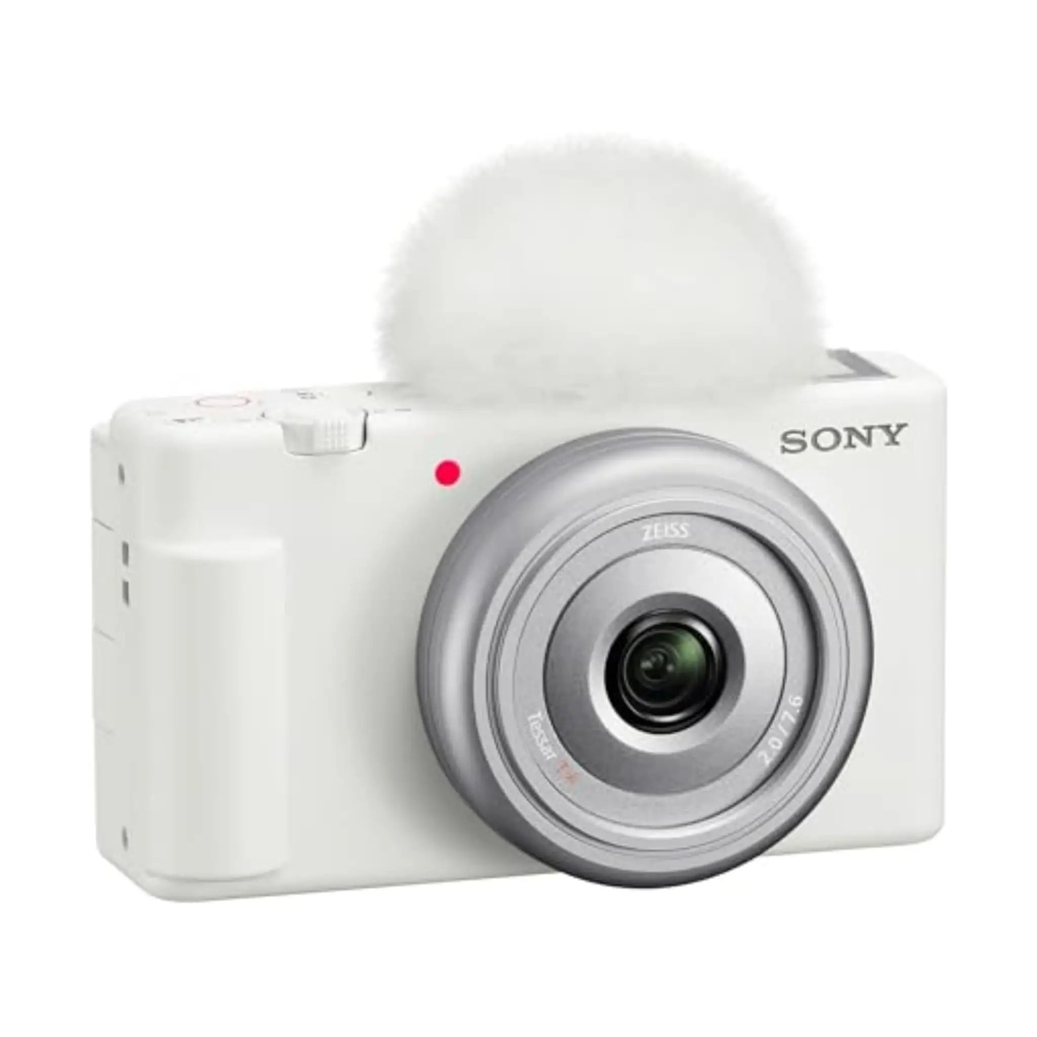 Sony ZV-1F Vlog Camera - Vari-Angle LCD, Directional 3-Capsule Mic, White