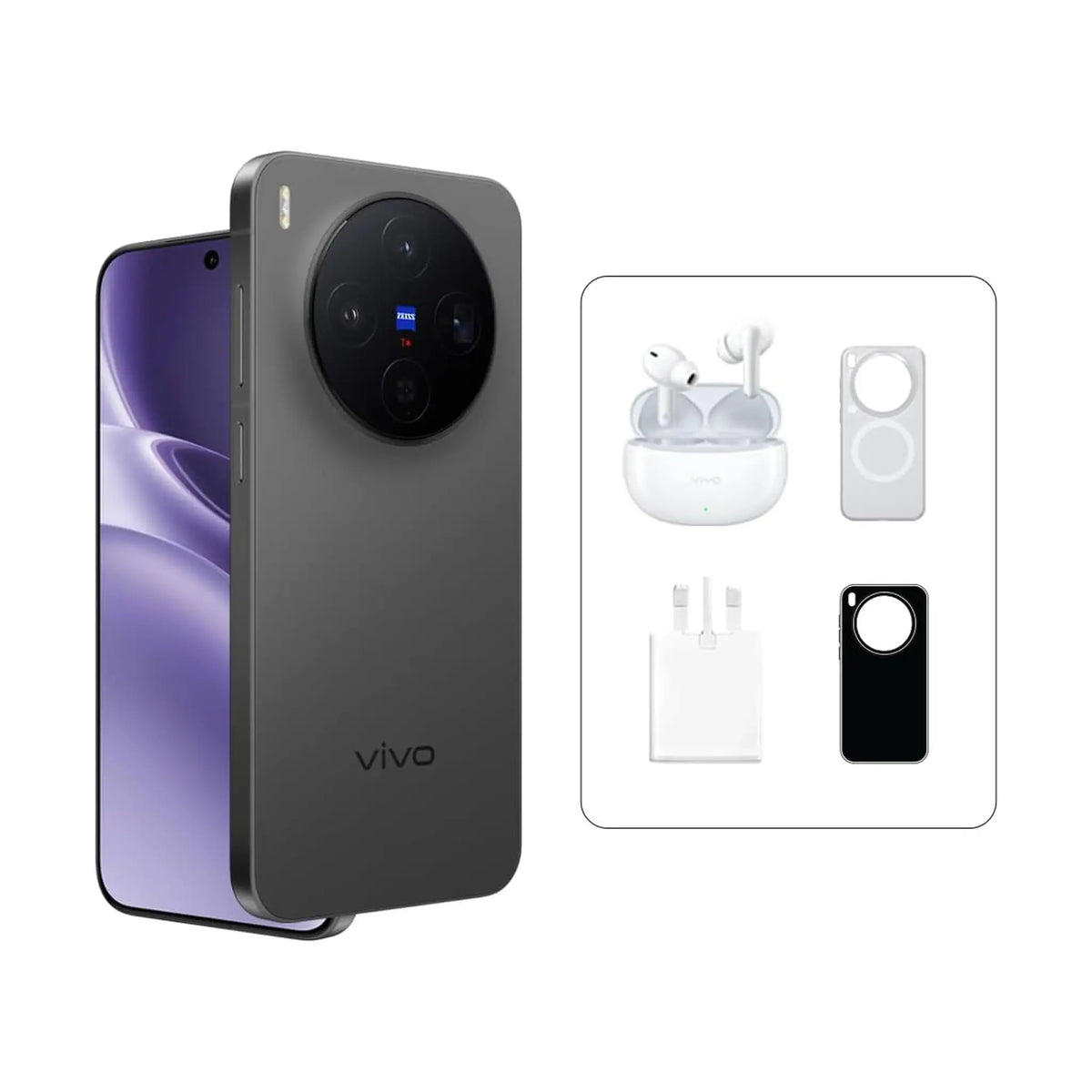 Vivo X300 5G – 512GB, 16GB RAM, AMOLED 120Hz, 200MP ZEISS Camera, MediaTek Dimensity 9500, IP69 – Elite Black