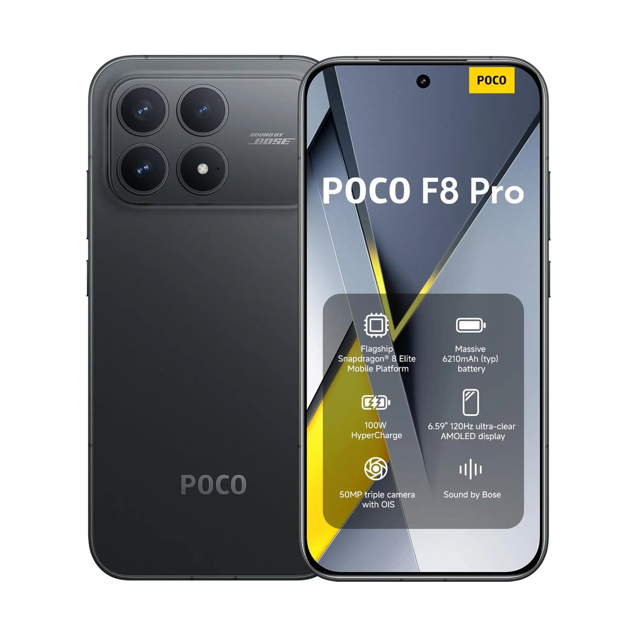 Xiaomi Poco F8 Pro 5G Smartphone – 12GB RAM, 256GB Storage, 6.59" 2K Display, Dual SIM Unlocked - Black