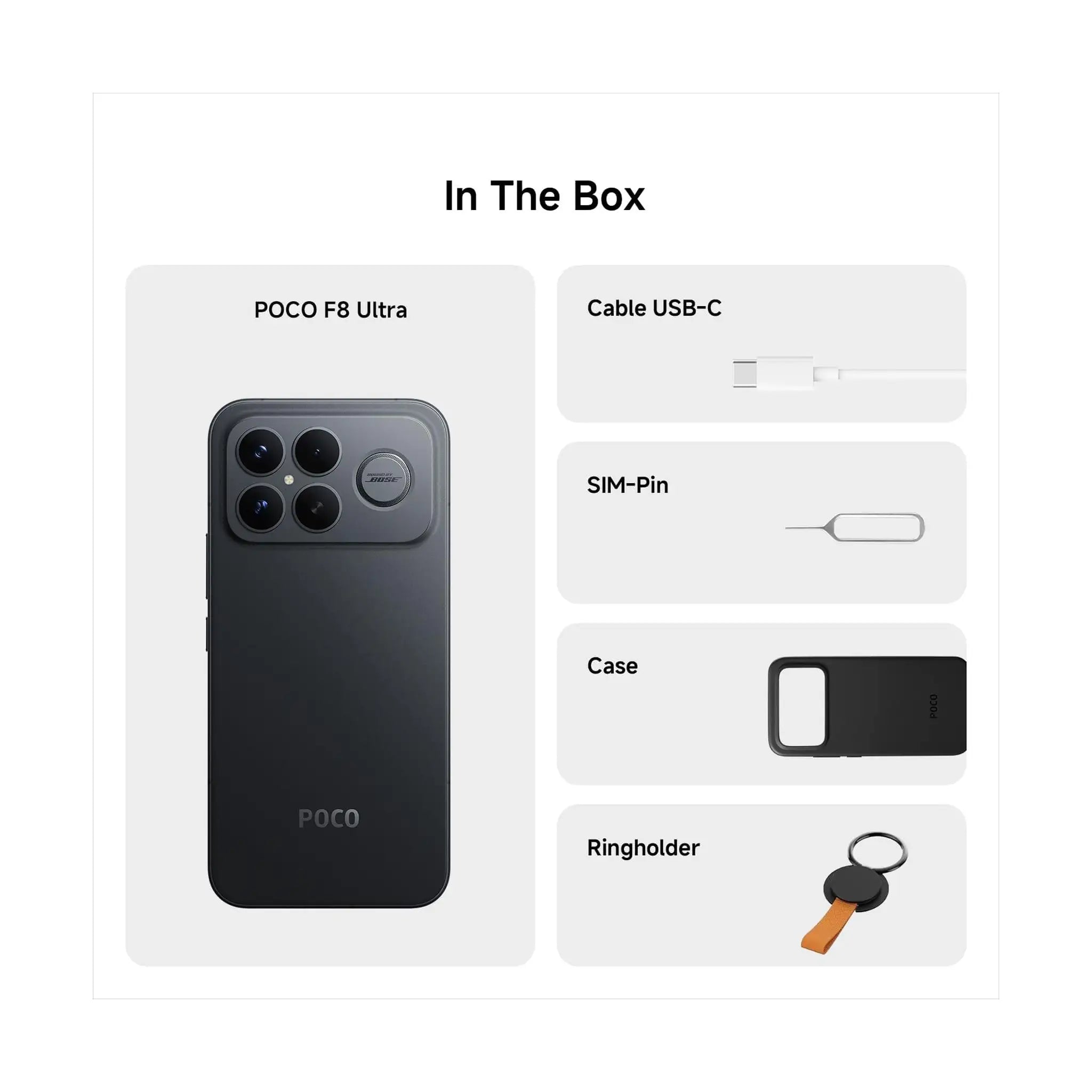 Xiaomi Poco F8 Pro 5G Smartphone – 12GB RAM, 256GB Storage, 6.59" 2K Display, Dual SIM Unlocked - Black