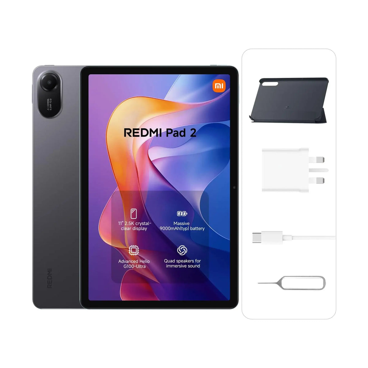 Xiaomi Redmi Pad 2 Tablet – 11" 2.5K 90Hz, MediaTek Helio G100-Ultra, 9000mAh battery