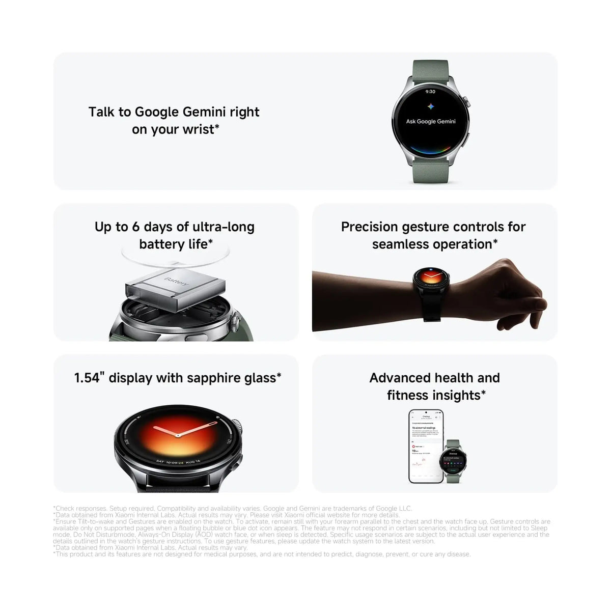 Xiaomi Watch 5 47mm Smartwatch – 1.54" AMOLED, Wear OS, Gemini, NFC, GPS, Sapphire Glass, Black