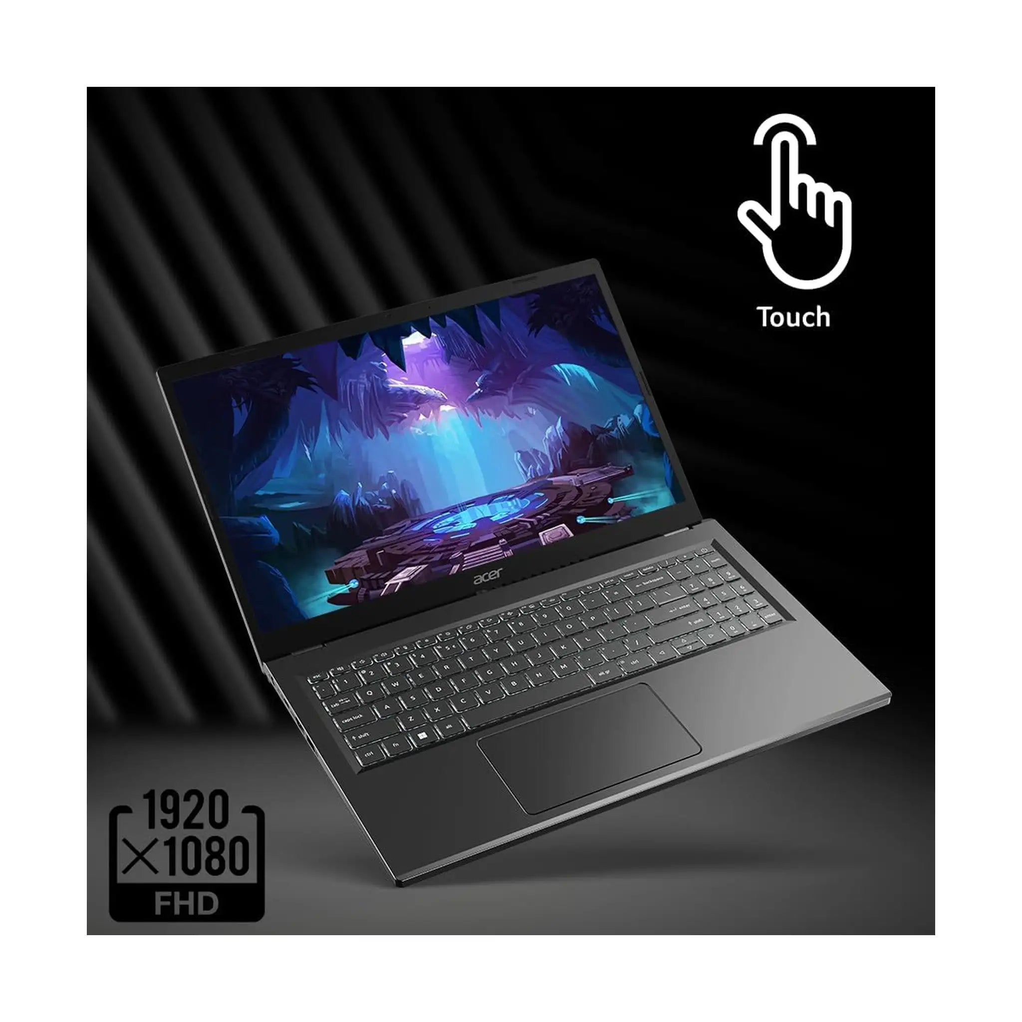 Acer Aspire 5 15 Slim Laptop (2023) – 15.6" FHD IPS Touch, Intel Core i7-1355U, 16GB LPDDR5, 512GB SSD, Windows 11