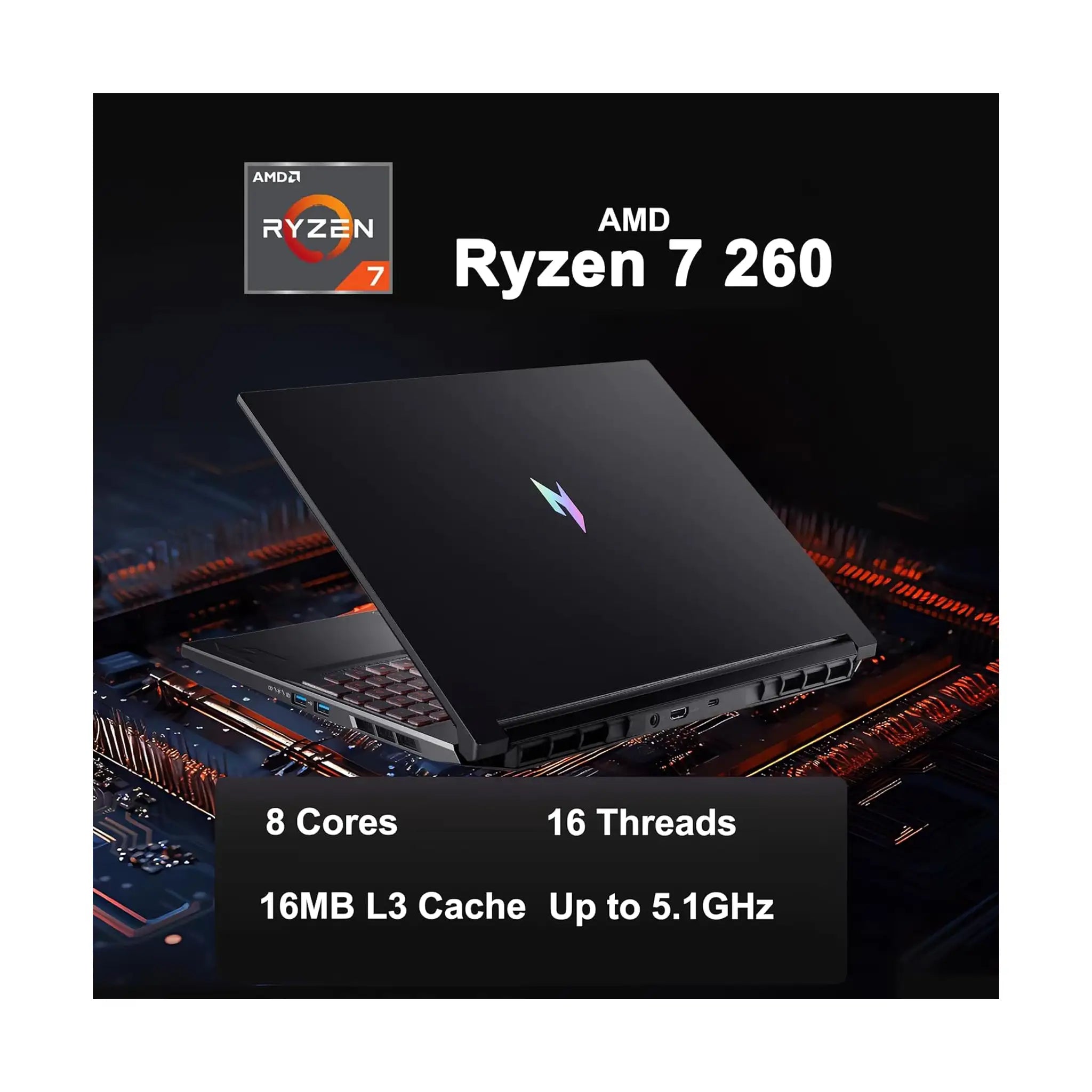 Acer Nitro V 16 AI Gaming Laptop (2025) – 16" WUXGA IPS 180Hz, AMD Ryzen 7000 Series, GeForce RTX 5050, Windows 11