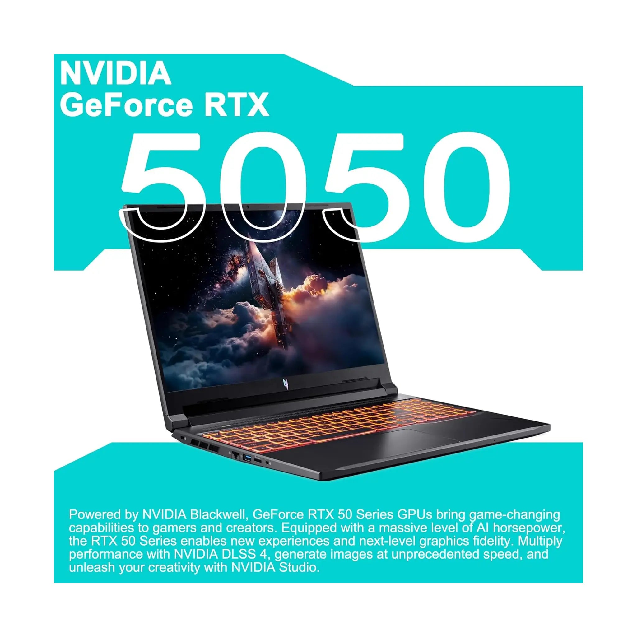 Acer Nitro V 16 AI Gaming Laptop (2025) – 16" WUXGA IPS 180Hz, AMD Ryzen 7000 Series, GeForce RTX 5050, Windows 11