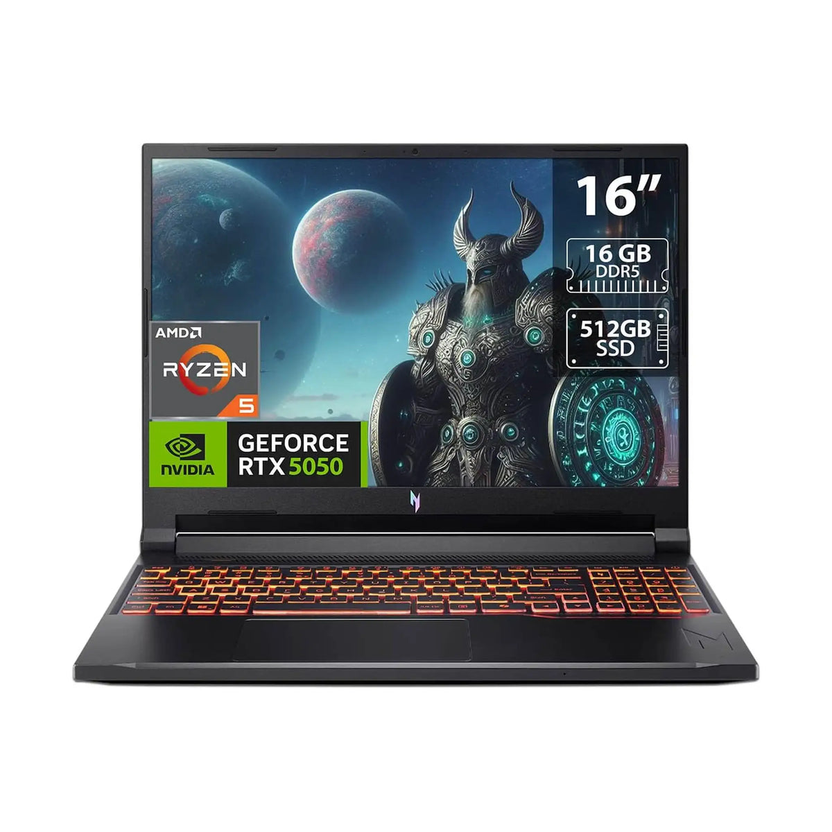Acer Nitro V 16 AI Gaming Laptop - 16" WUXGA IPS 180Hz - AMD Ryzen 5 240 - 16GB RAM - 512GB SSD - NVIDIA GeForce RTX 5050 8GB GDDR7 - Windows 11