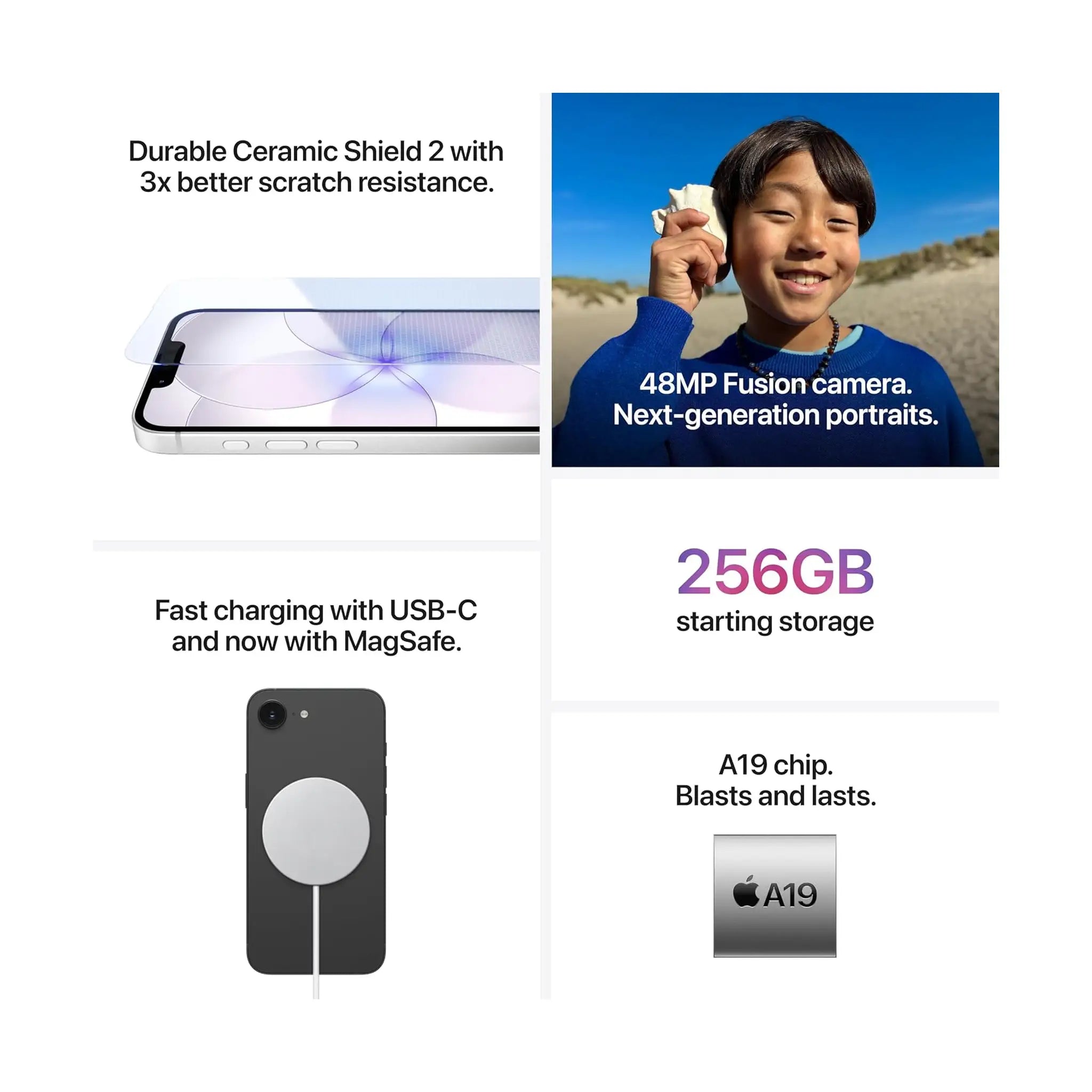 Apple iPhone 17e – 6.1" Super Retina XDR, A19 Chip, 48MP Camera