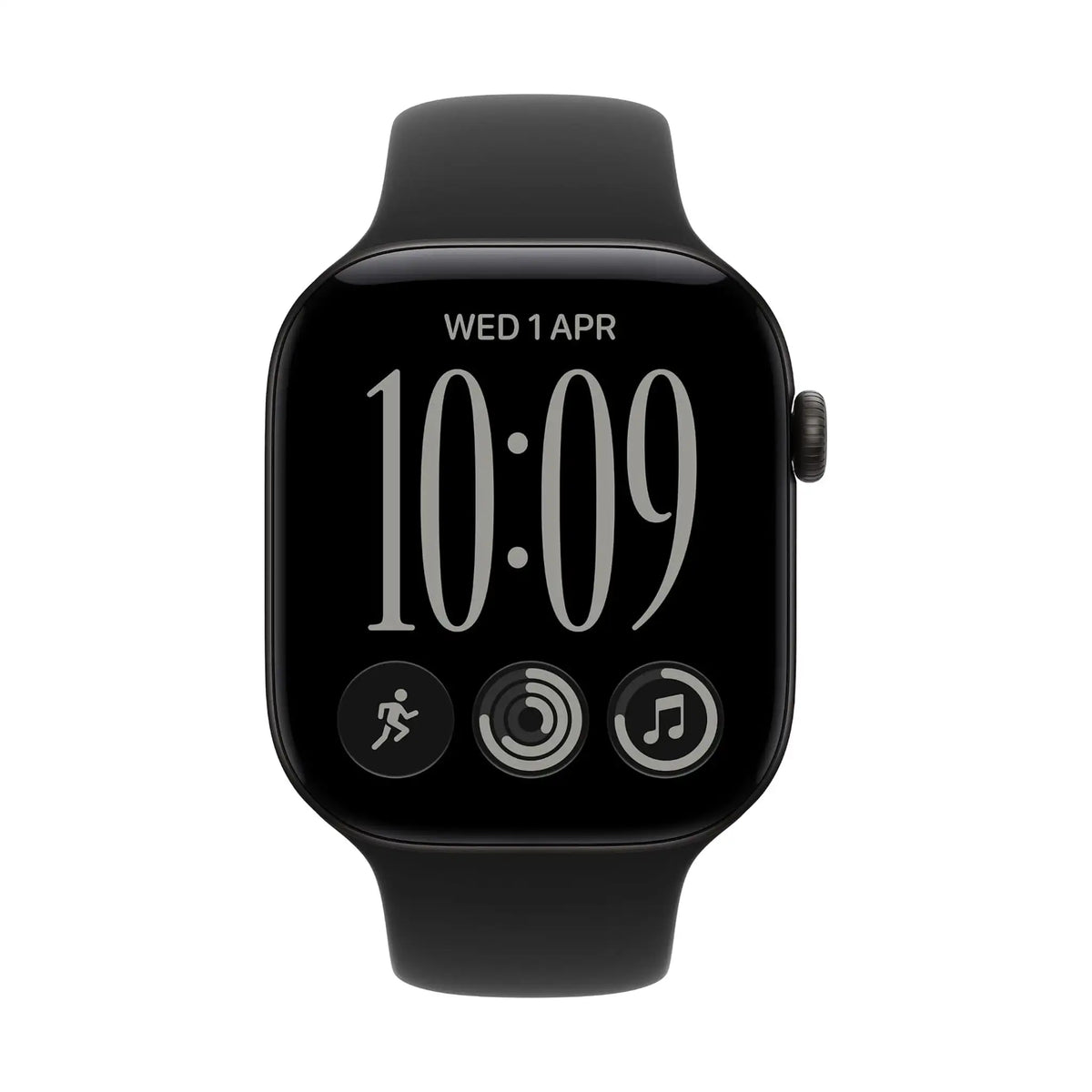 #Color_Black Aluminum, Black Sport Band