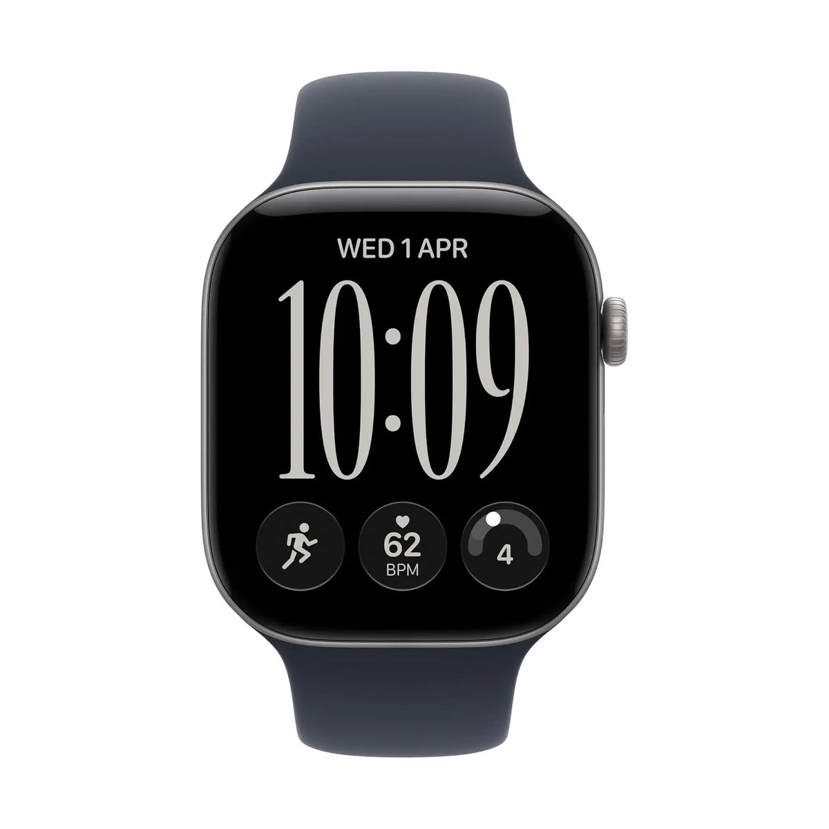 #Color_Gray Aluminum, Navy Blue Sport Band