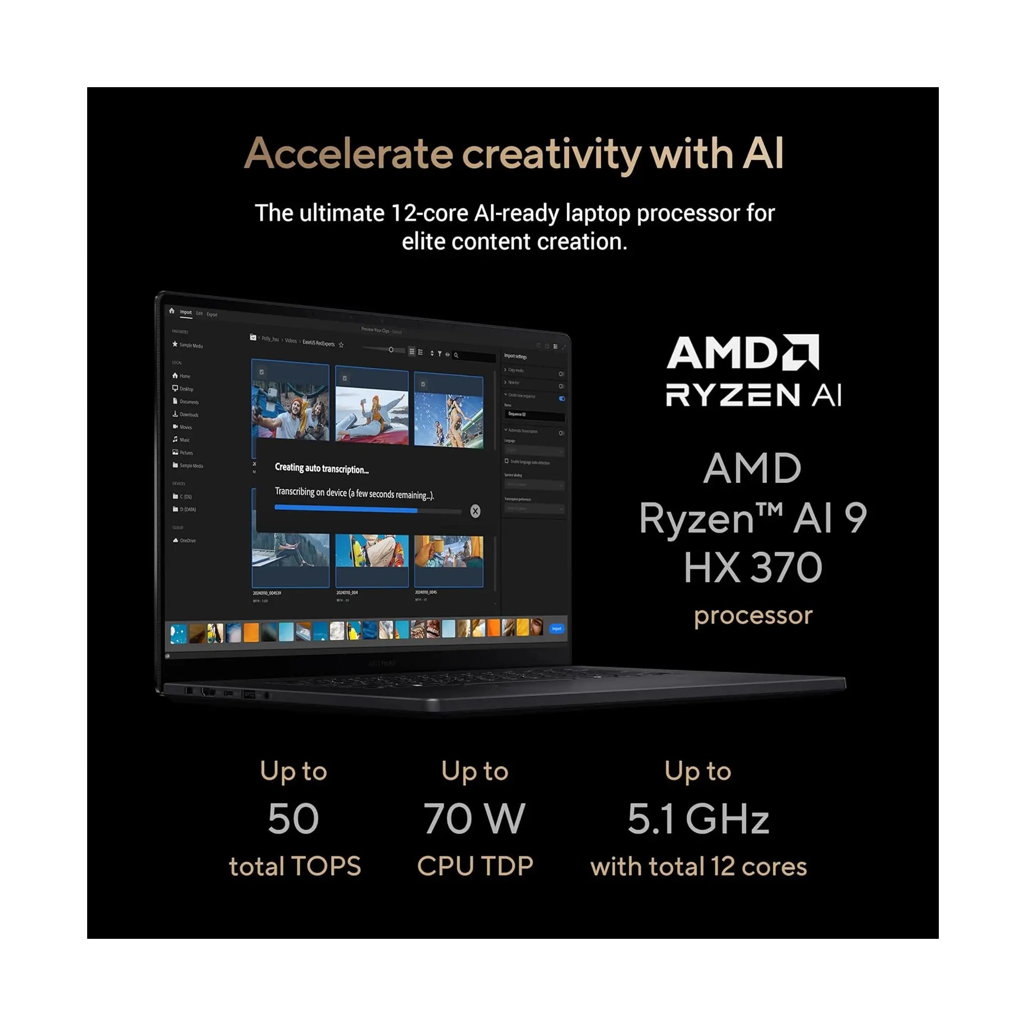 ASUS ProArt P16 Laptop (2024) – 16" 4K OLED 120Hz, Ryzen AI 9 HX 370, Windows 11
