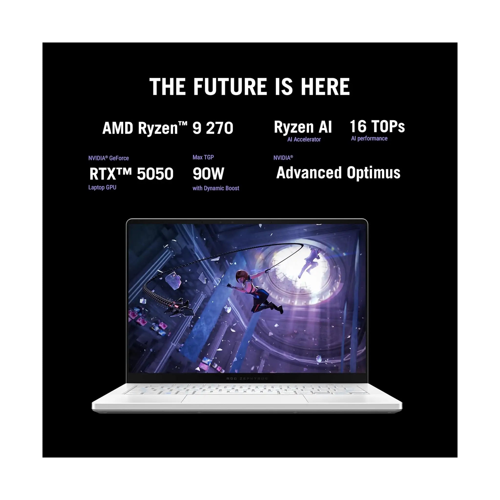 ASUS ROG Zephyrus G14 Gaming Laptop (2025) – 14" 3K OLED 120Hz, Ryzen 9 270, GeForce RTX 5050, 16GB RAM, 1TB SSD, Windows 11