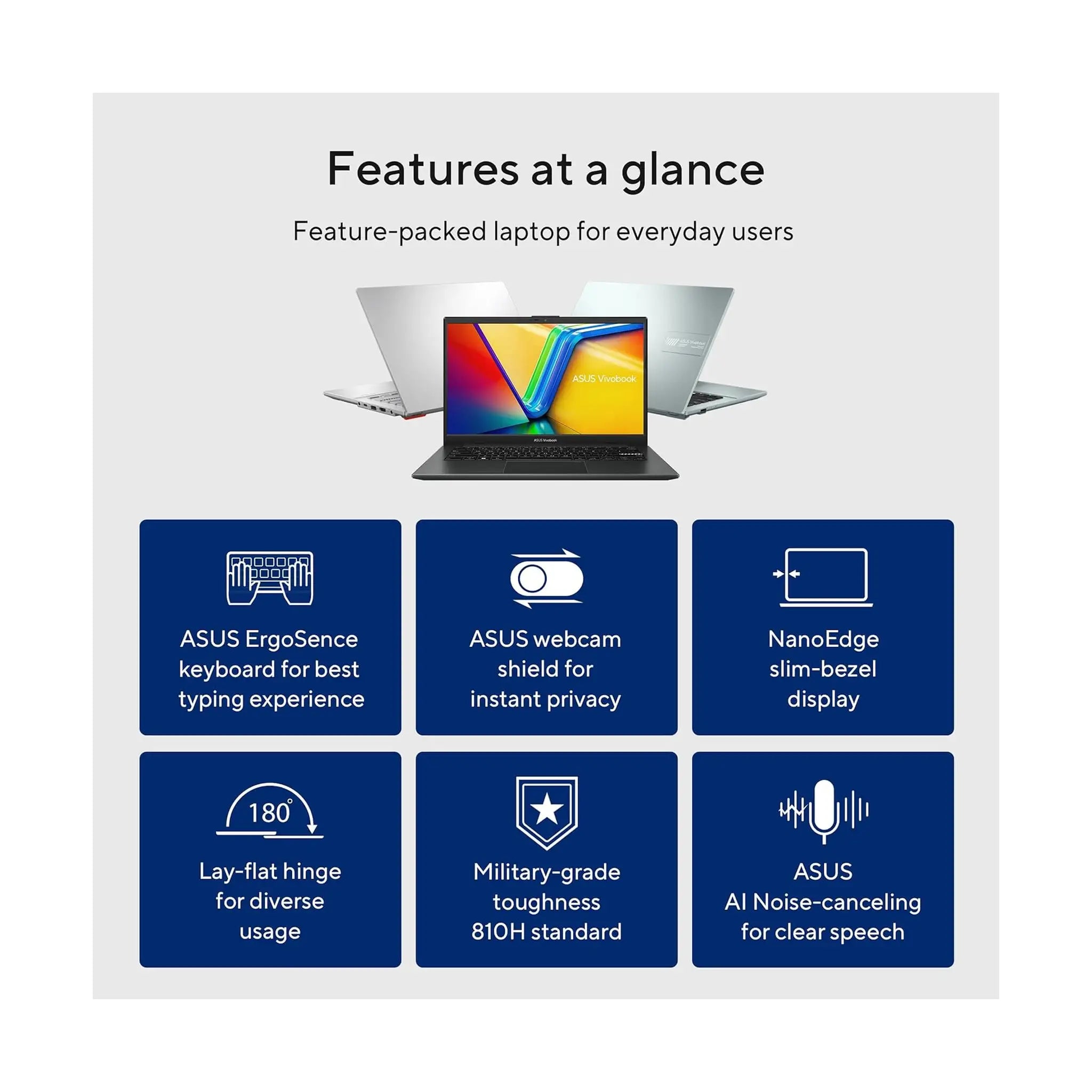 ASUS Vivobook Go 14 14" Laptop (2023) – Intel Core i3-N305, 8GB RAM, 512GB SSD - Silver