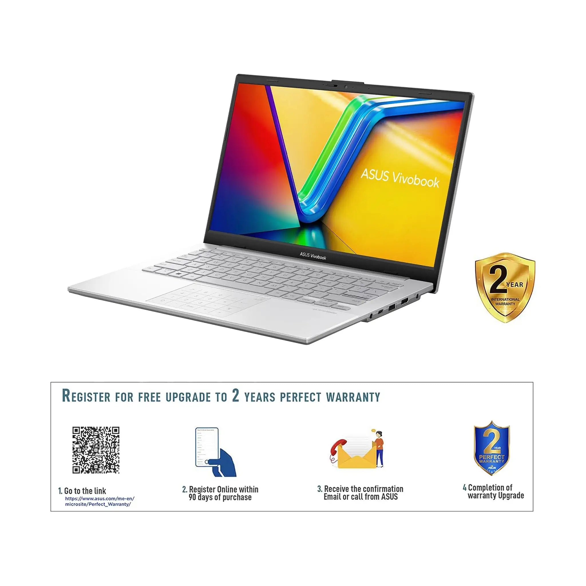 ASUS Vivobook GO 14 (2023) – 14" Laptop, Intel i3-N305, 8GB RAM, 256GB Storage, Windows 11 Home - Cool Silver [E1404GA-NK039W]