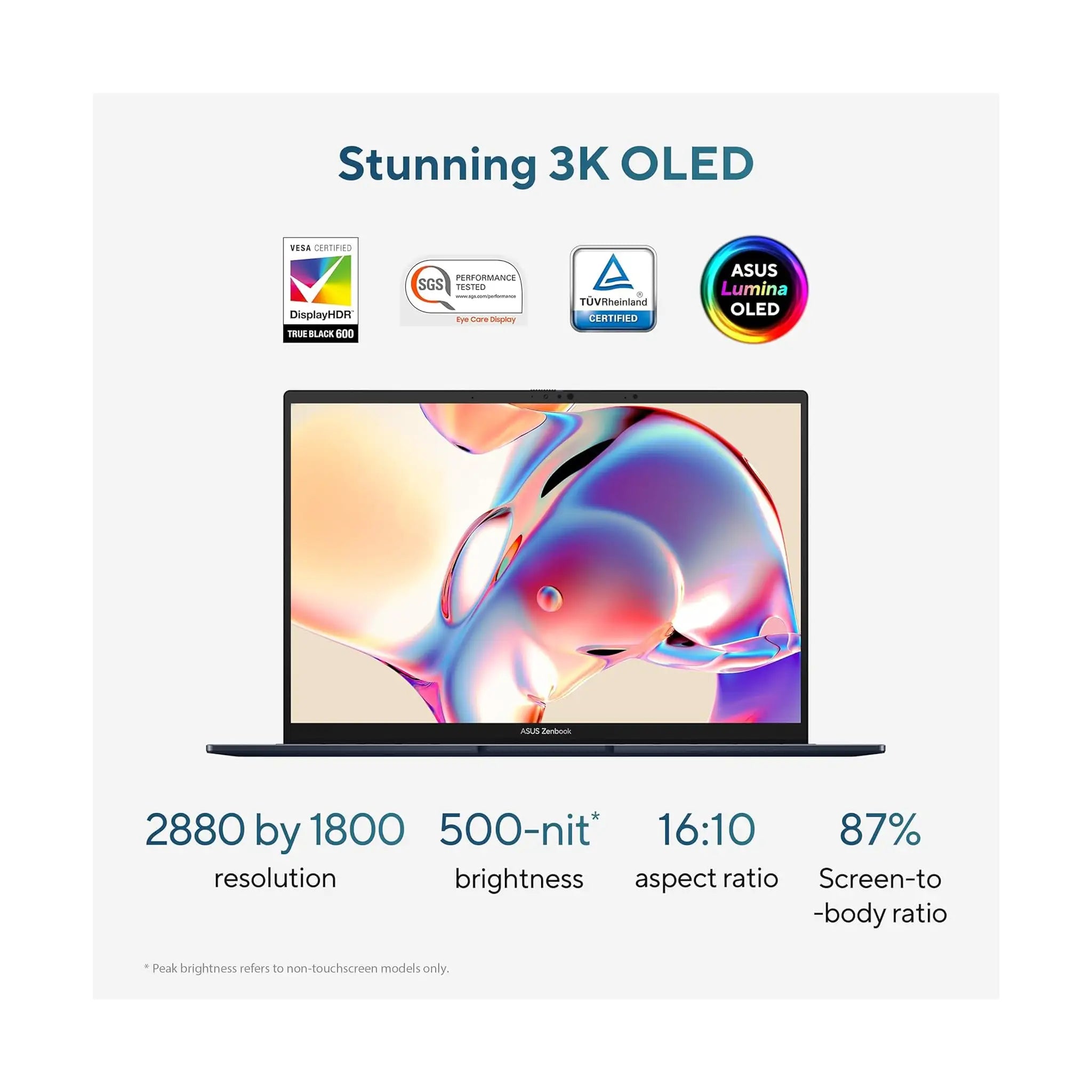 ASUS Zenbook 14 14" OLED Laptop (2025) – 14" 3K (2880x1800) OLED, 16GB RAM, 1TB SSD, Intel Core Ultra 7 255H [UX3405CA]