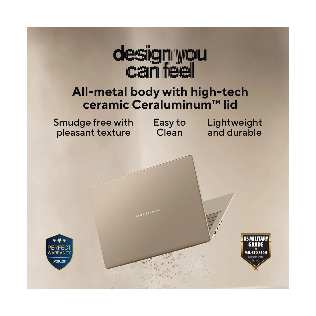 ASUS Zenbook 14 OLED UX3480QA Laptop (2026) – 14" WUXGA OLED, Snapdragon X X1-26-100, 8GB RAM, 512GB SSD, Windows 11 Home, Beige